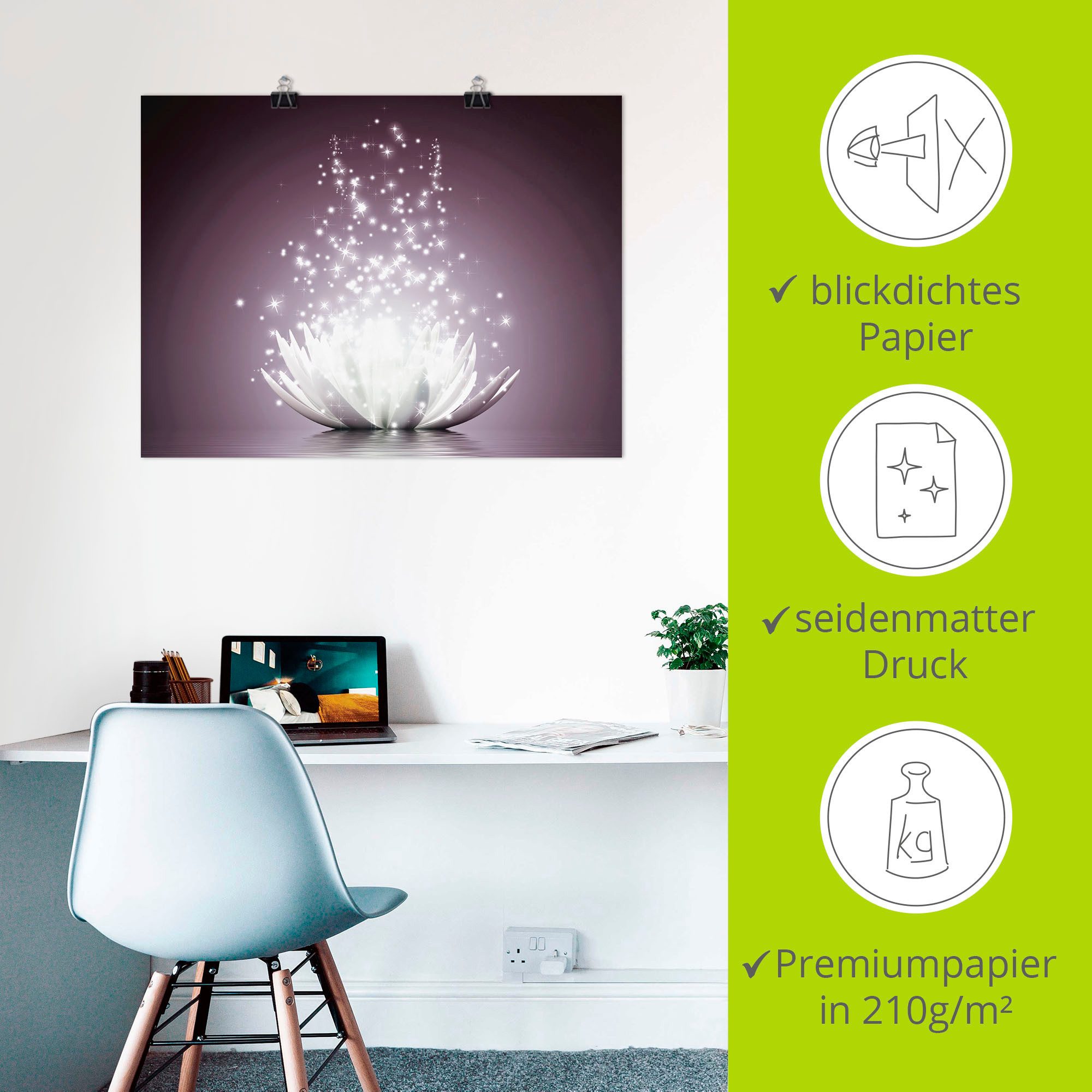 Artland Artprint Magie van de lotusbloem als artprint op linnen, poster, muursticker in verschillende maten