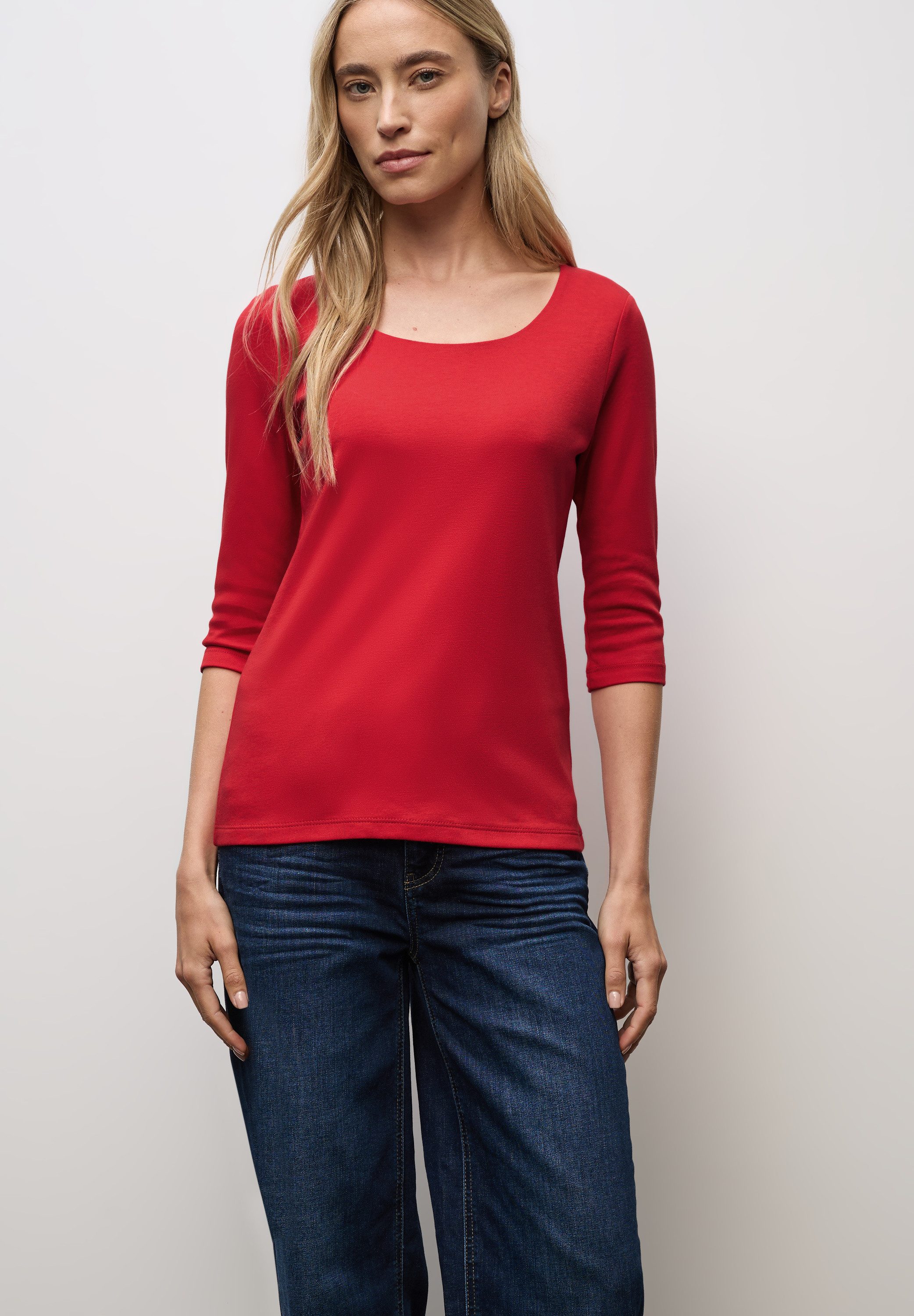 STREET ONE Shirt met 3/4 mouwen Style Pania in basic-stijl, met ronde hals