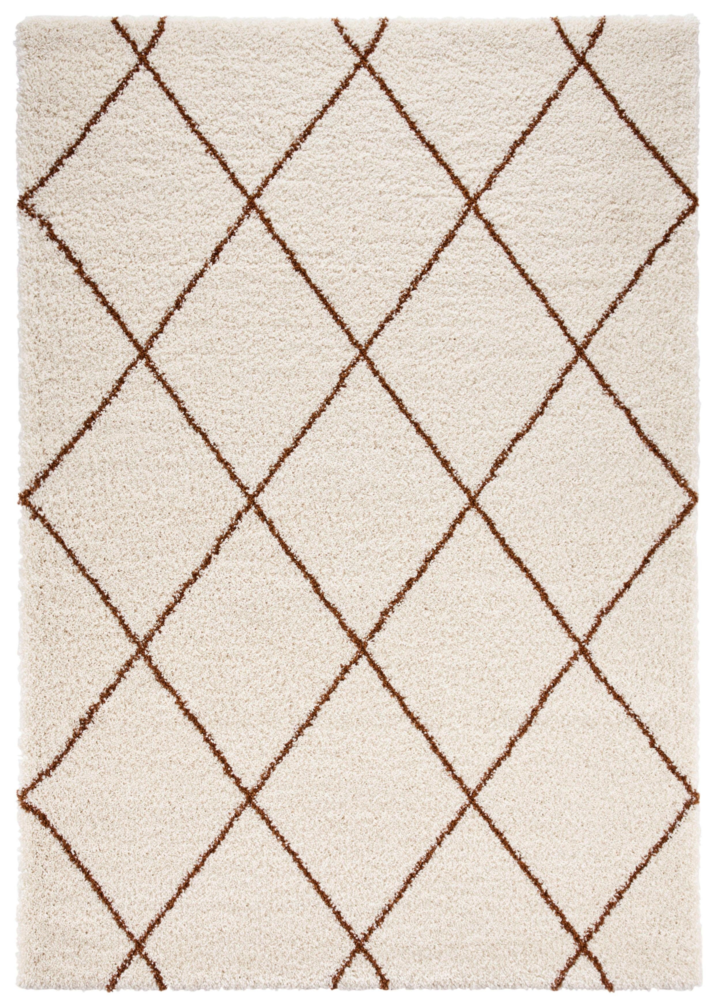 HANSE Home Hoogpolig vloerkleed Feel Shaggy, Zacht, Scandi, Pluizig, Ruiten, Woonkamer, Slaapkamer