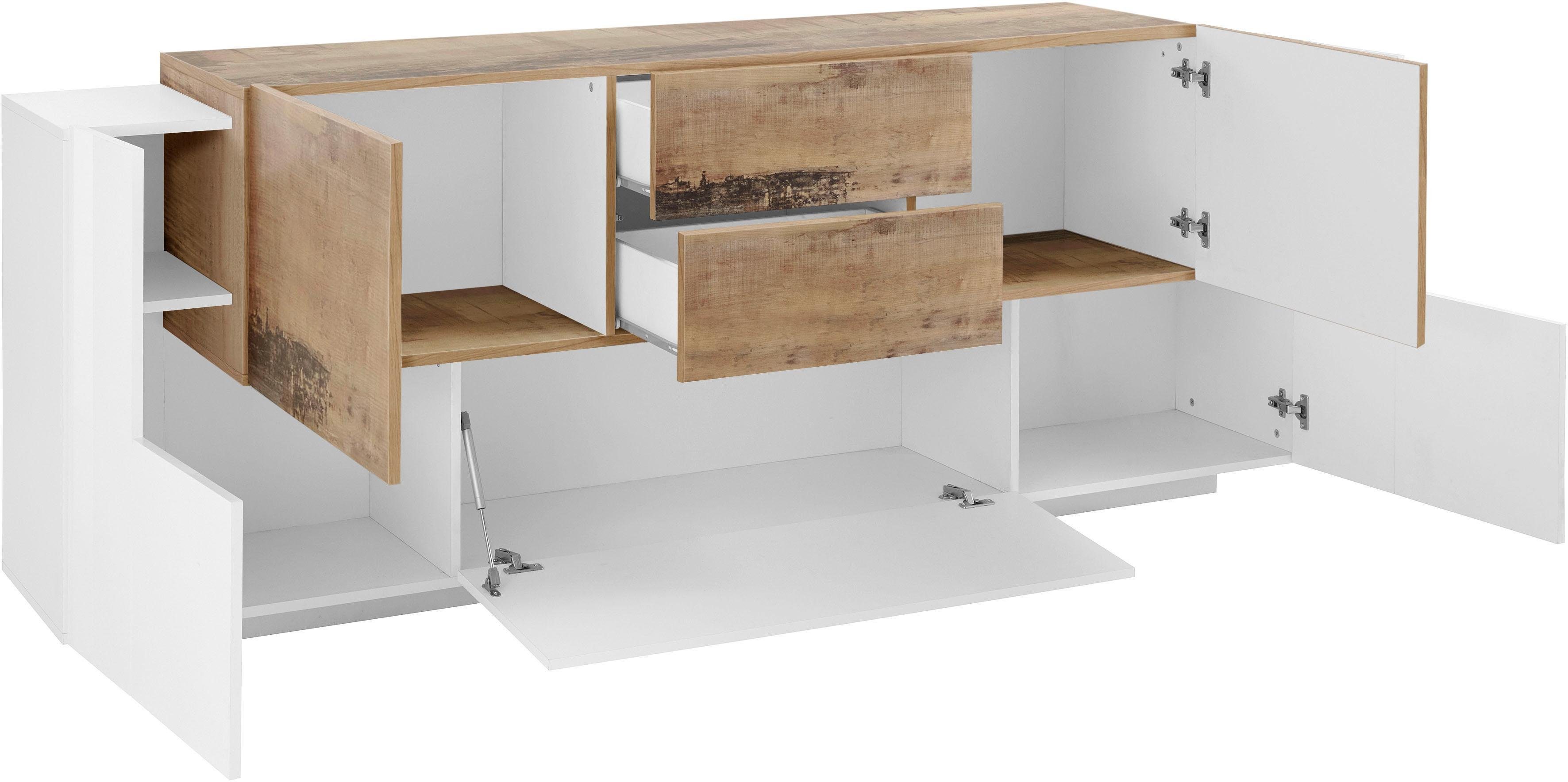 INOSIGN Dressoir Coro, commode, kast, buffet, greeploos met legplanken