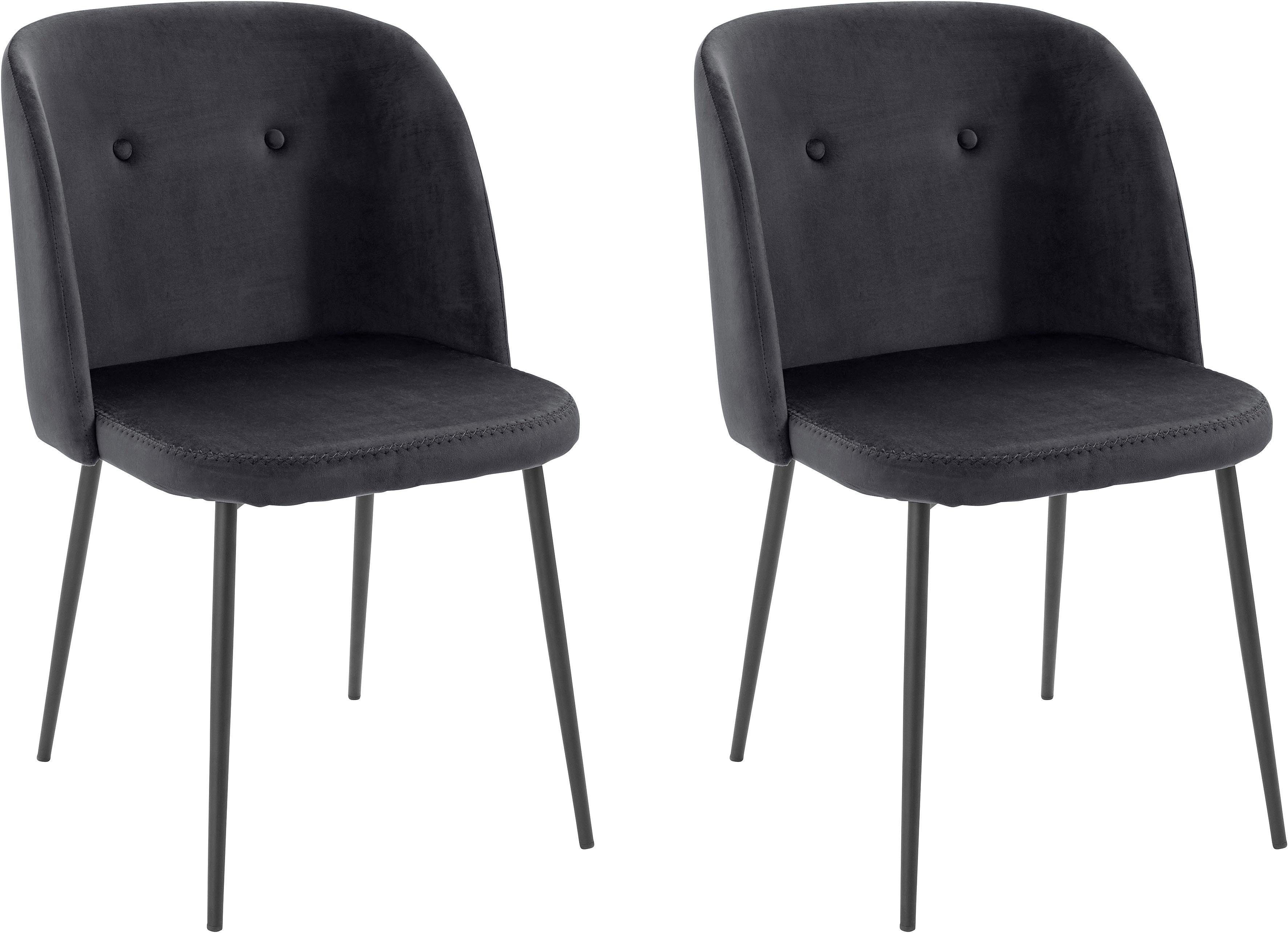 Homexperts Eetkamerstoel Micky Bekleding in fluweel met zigzag naad (set, 2 stuks)