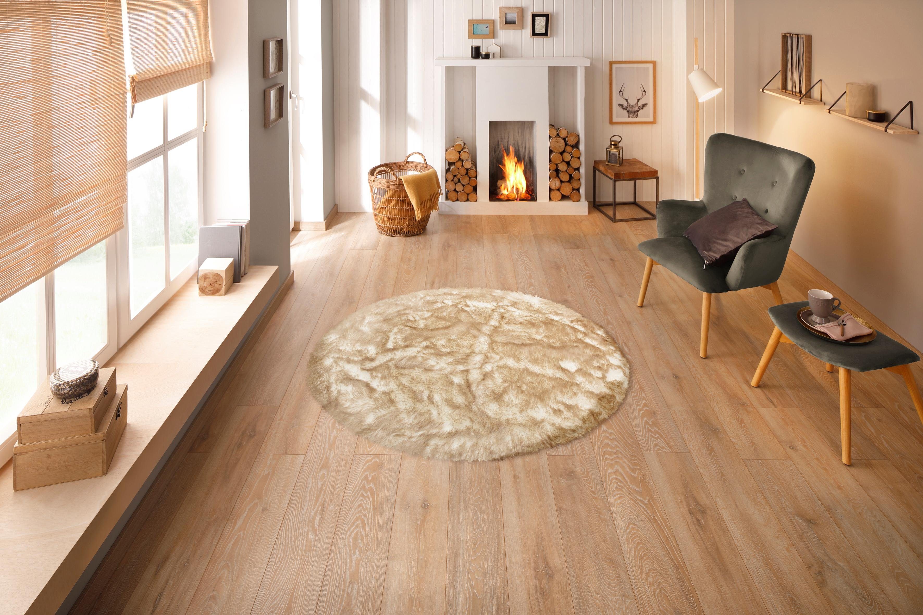 my home Vachtvloerkleed Sammo Imitatiebont, felle kleuren, bijzonder zacht, heerlijk zacht vloerkleed