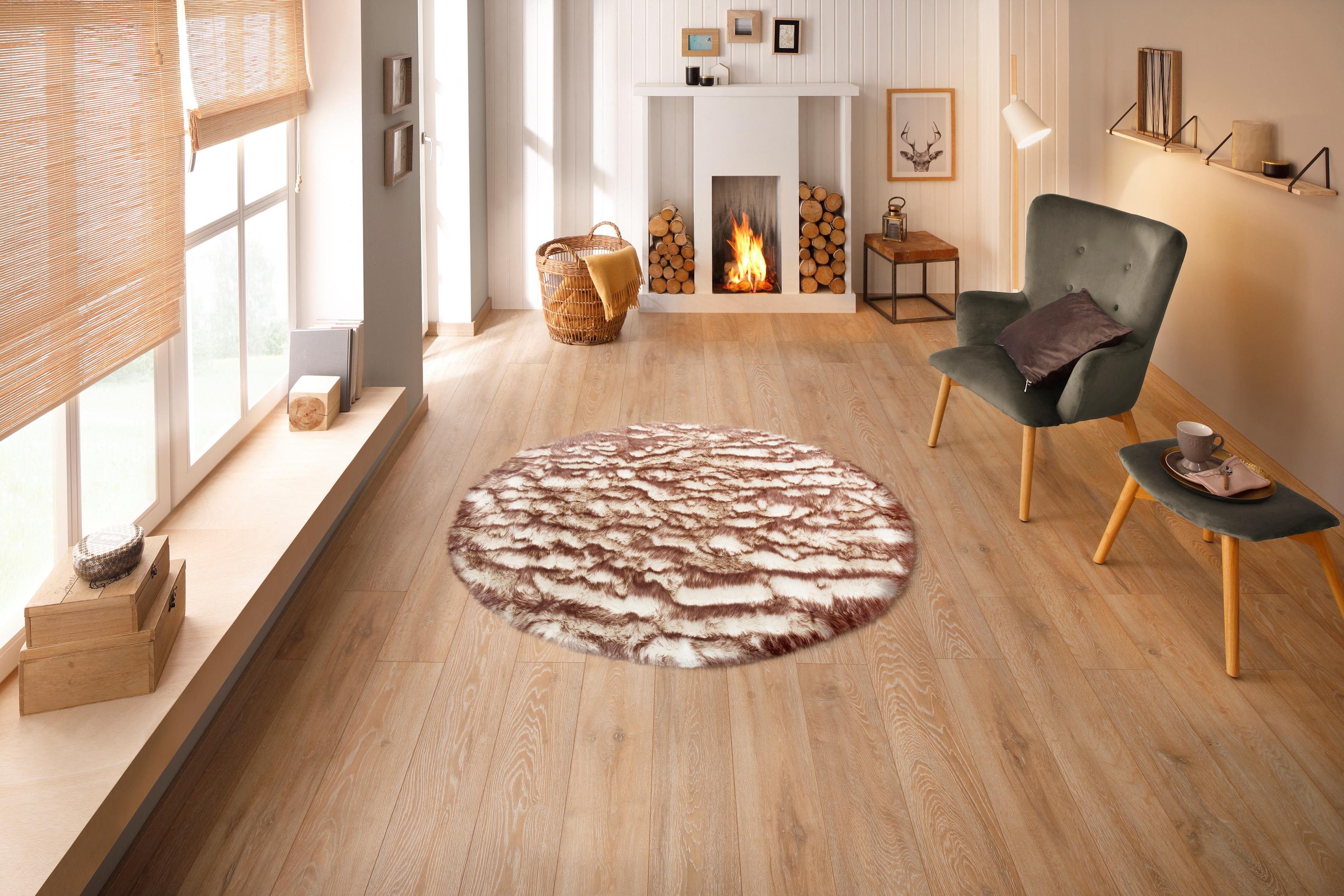 my home Vachtvloerkleed Sammo Imitatiebont, felle kleuren, bijzonder zacht, heerlijk zacht vloerkleed