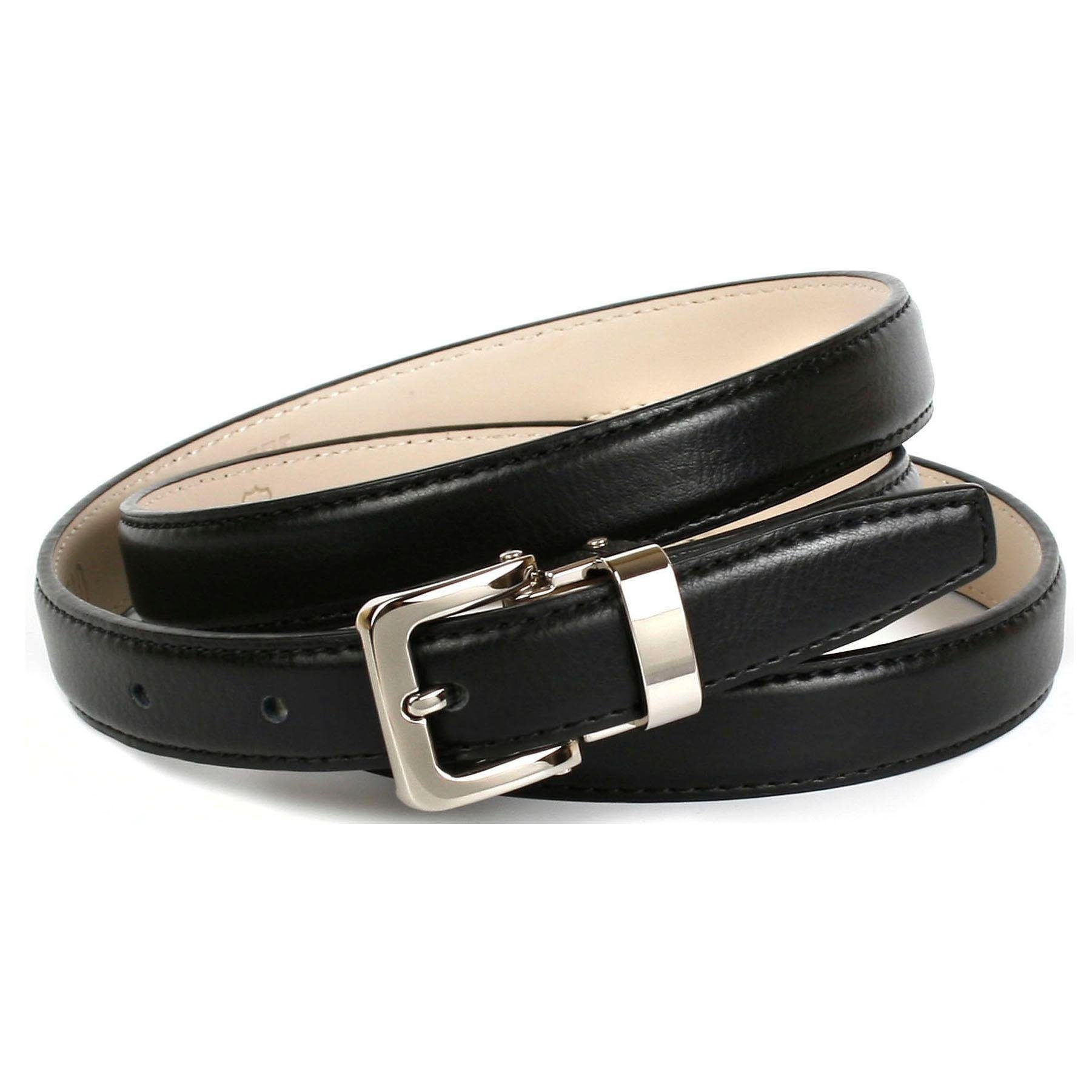 Anthoni Crown Leren riem generfd, in een smal model dames brede riemen maat 75 zwart