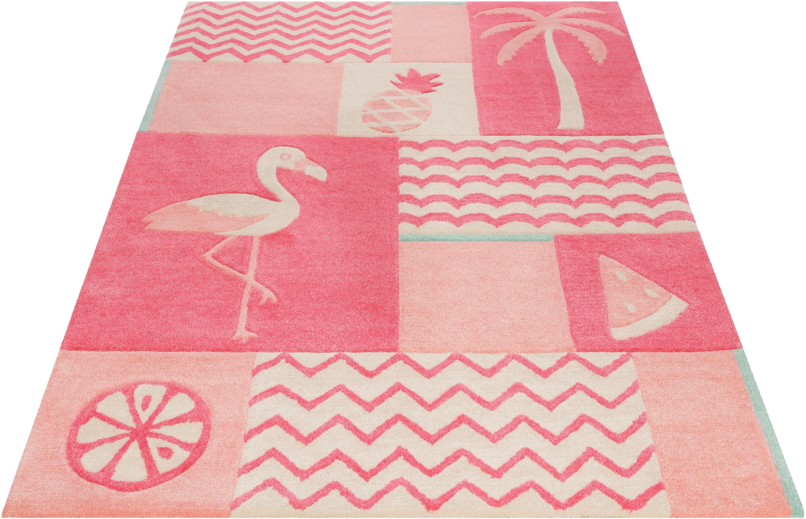 SMART KIDS Kindervloerkleed Fruity Flamingo Flamingopalmen, contour gesneden