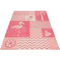 smart kids vloerkleed voor de kinderkamer fruity flamingo flamingopalmen, contour gesneden roze
