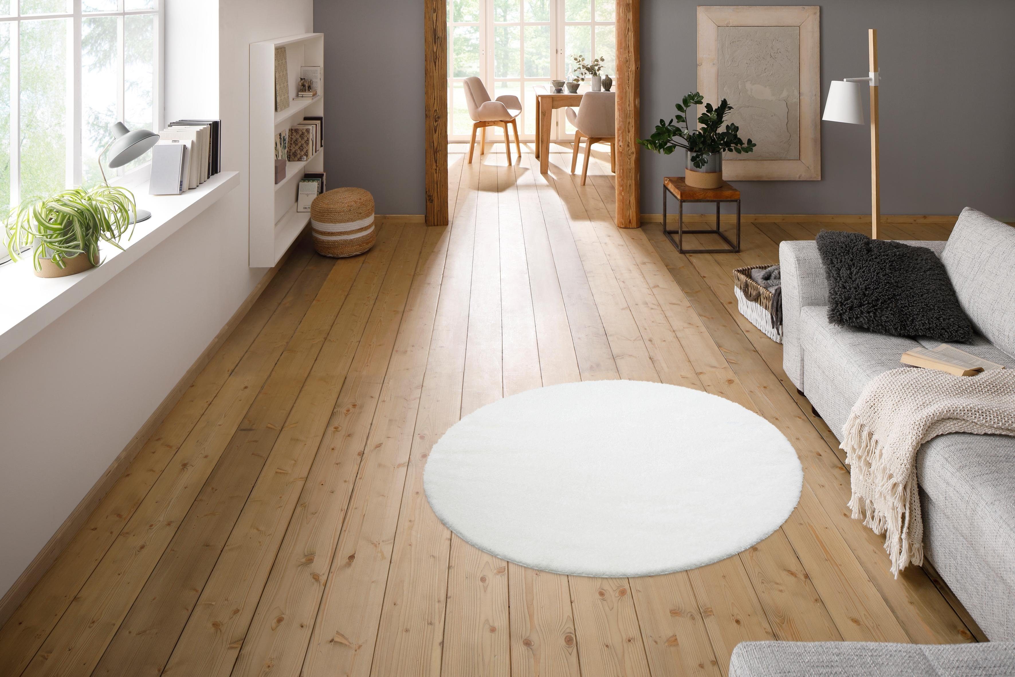 my home Hoogpolig vloerkleed Malin Unikleuren, licht glanzend, bijzonder zacht door microvezel