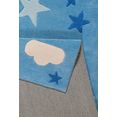 smart kids vloerkleed voor de kinderkamer do-re-mi maan sterren wolken, gesneden relifpatroon blauw