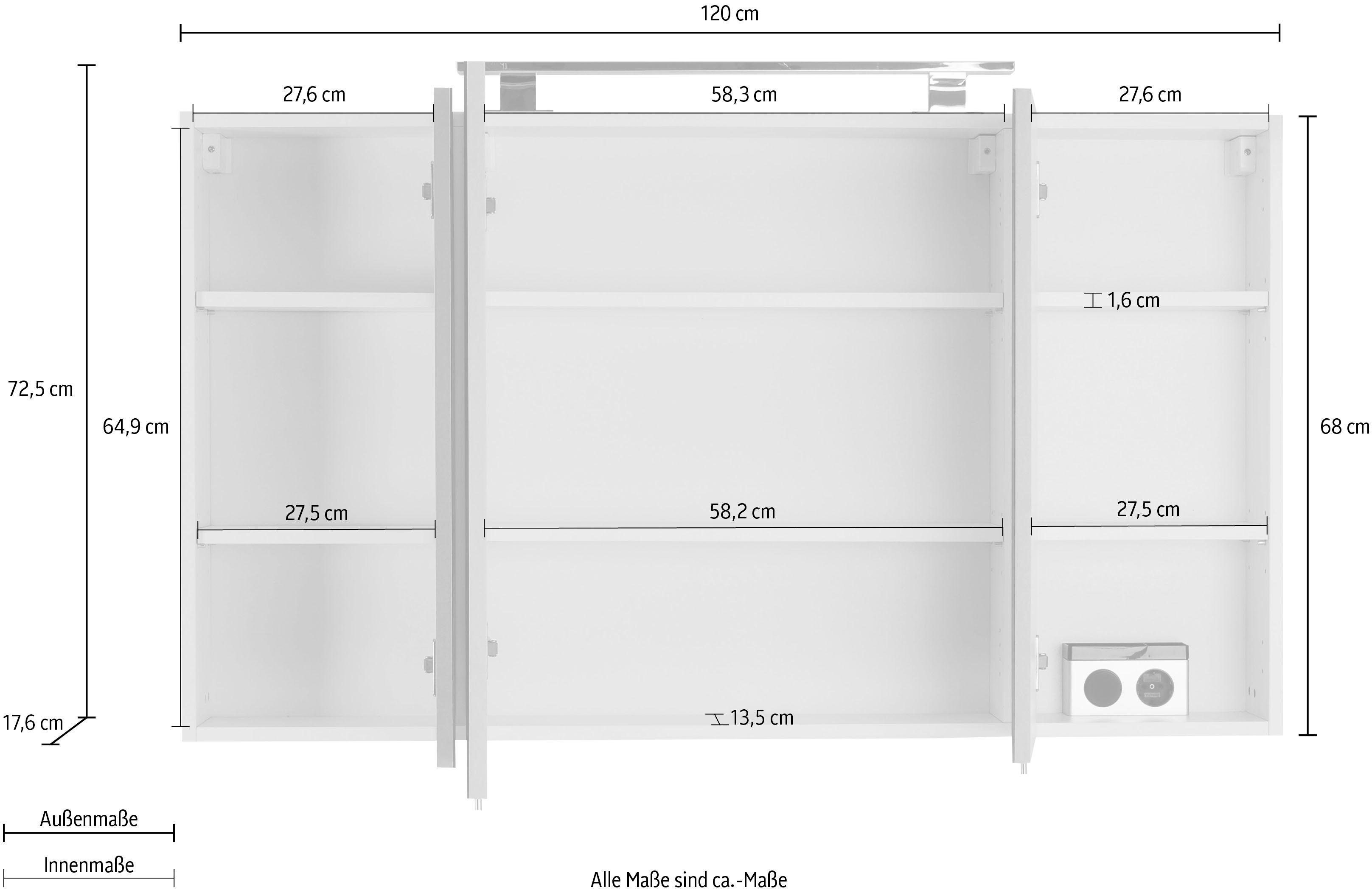 OPTIFIT Spiegelkast Mino Breedte 120 cm