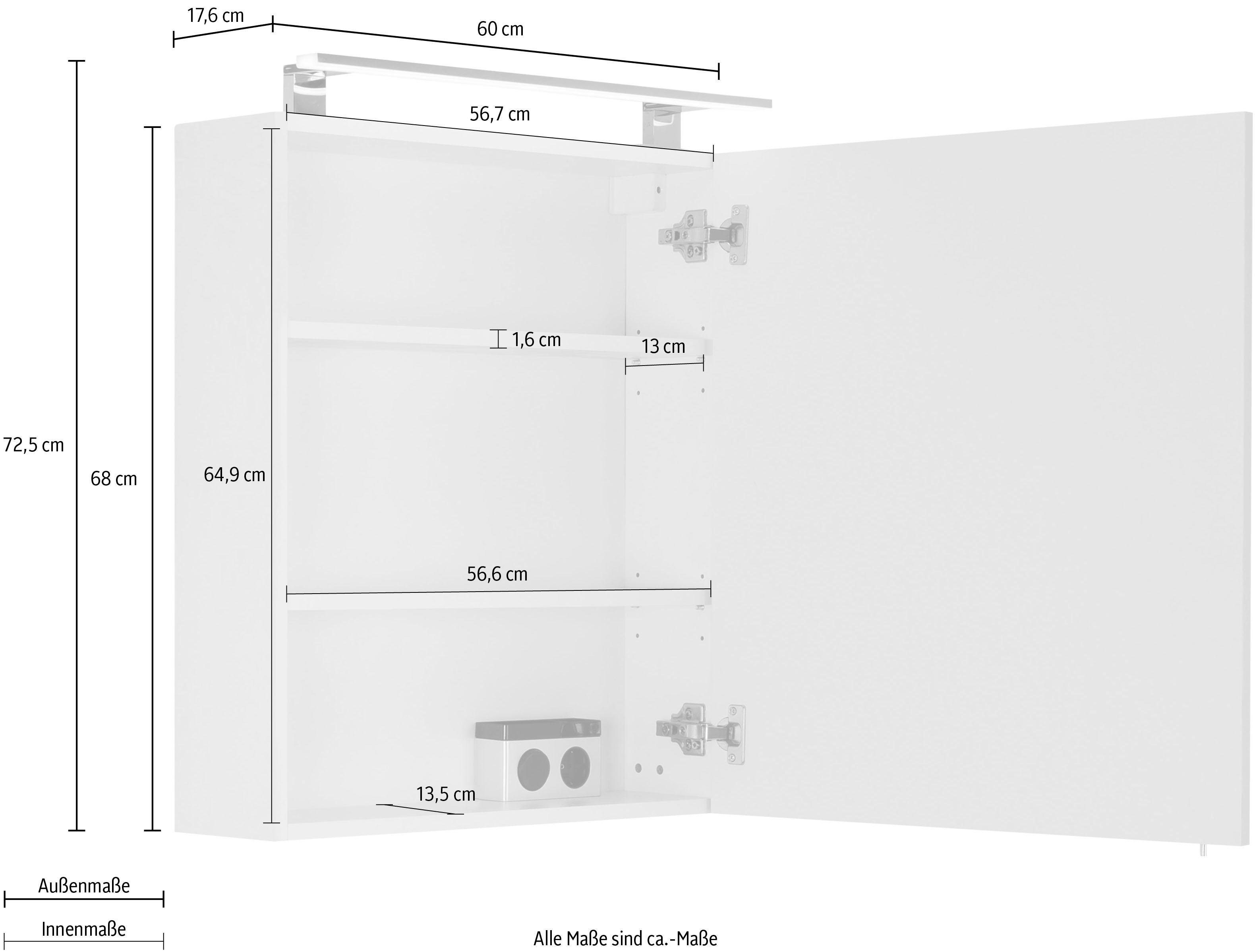 OPTIFIT Spiegelkast Mino Breedte 60 cm