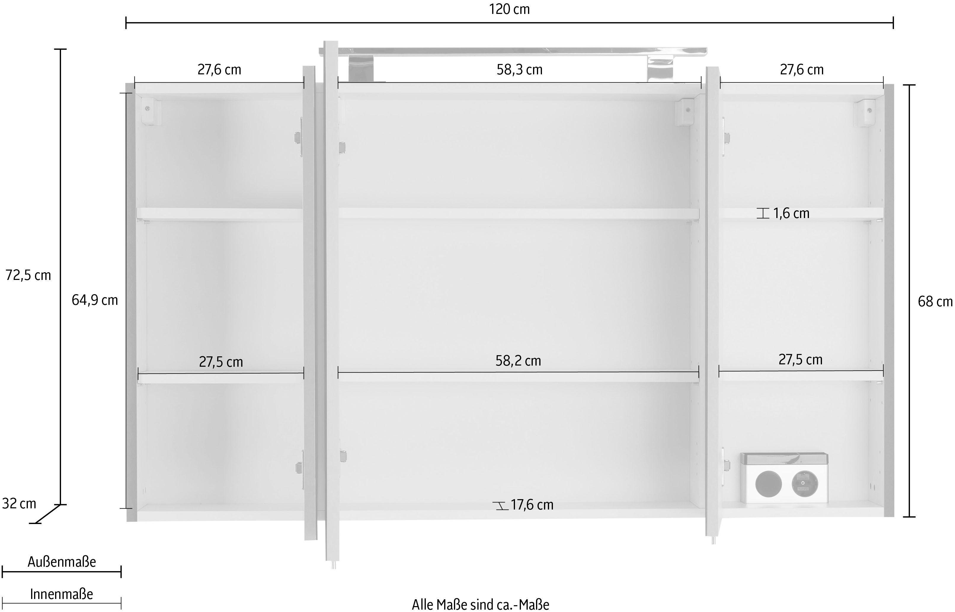 OPTIFIT Spiegelkast Mino Breedte 120 cm