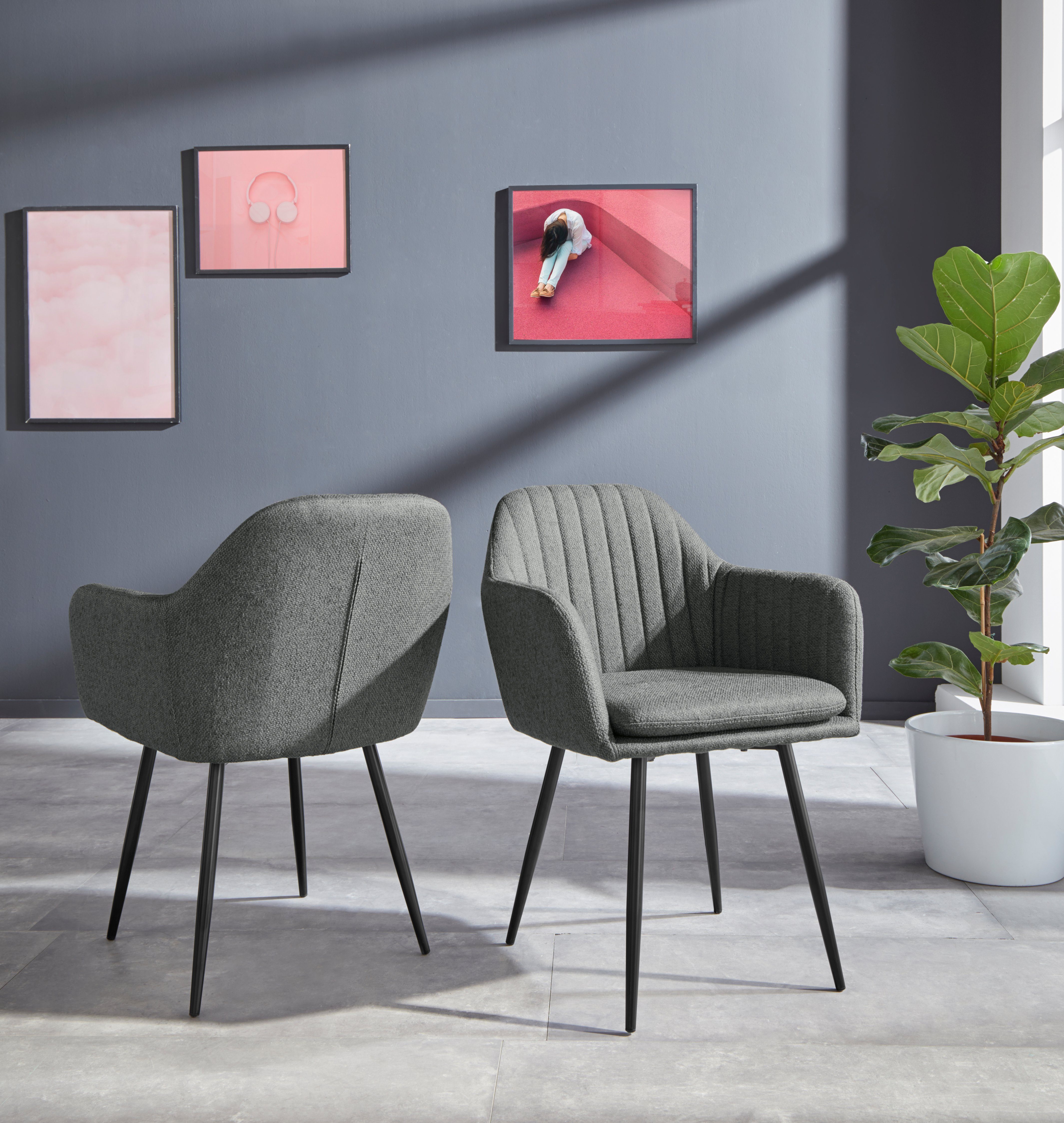 HELA Stoel met armleuningen Carla comfortabele fauteuil, kuipstoel (set)