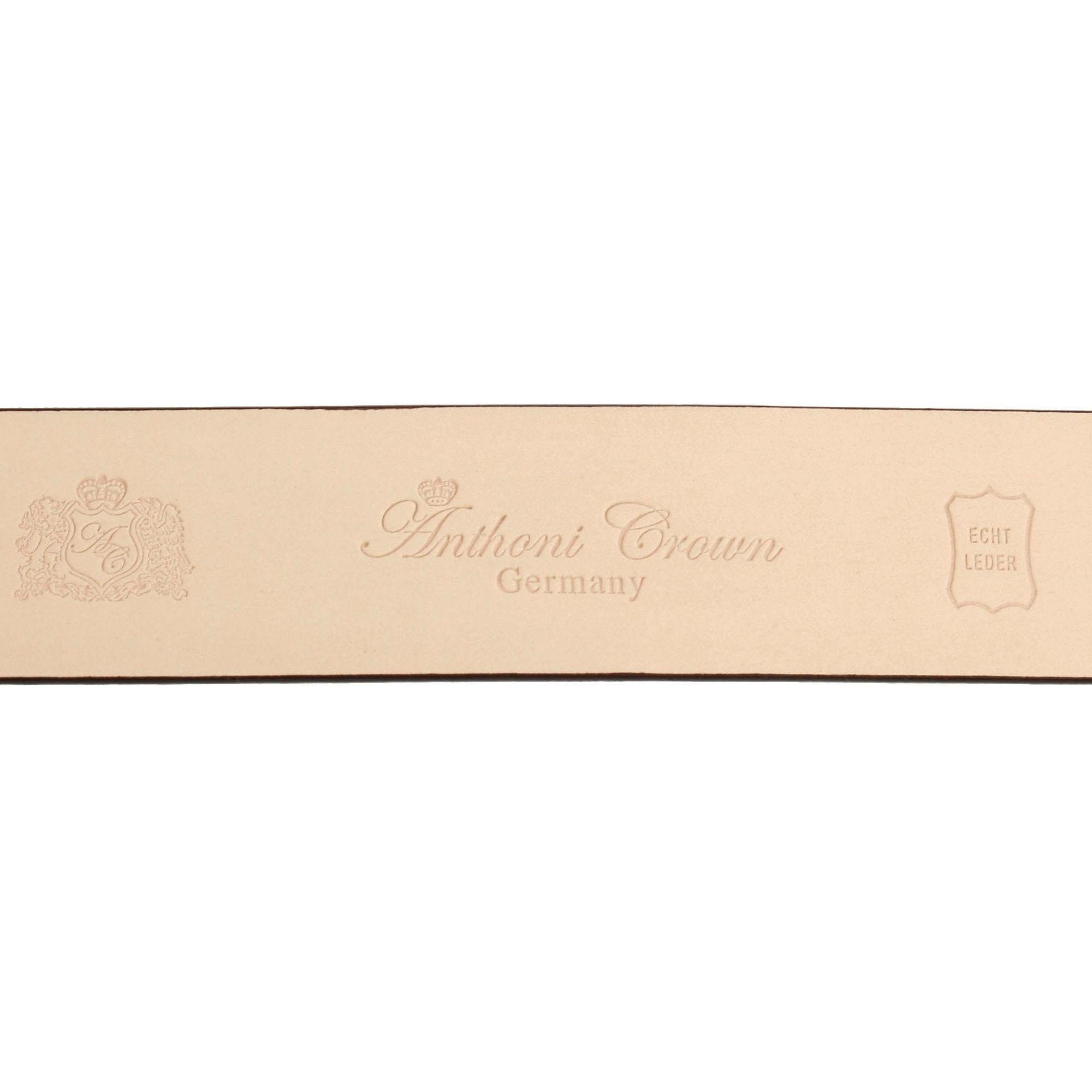 Anthoni Crown Leren riem in rood met pingesp in diamant-zwart