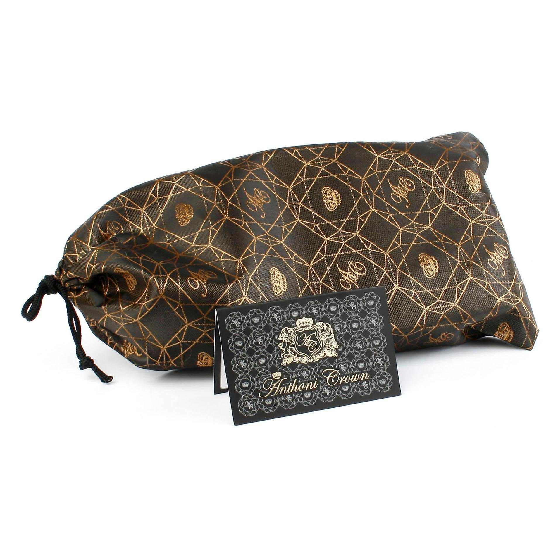 Anthoni Crown Leren riem met gesp in oud-messingkleur