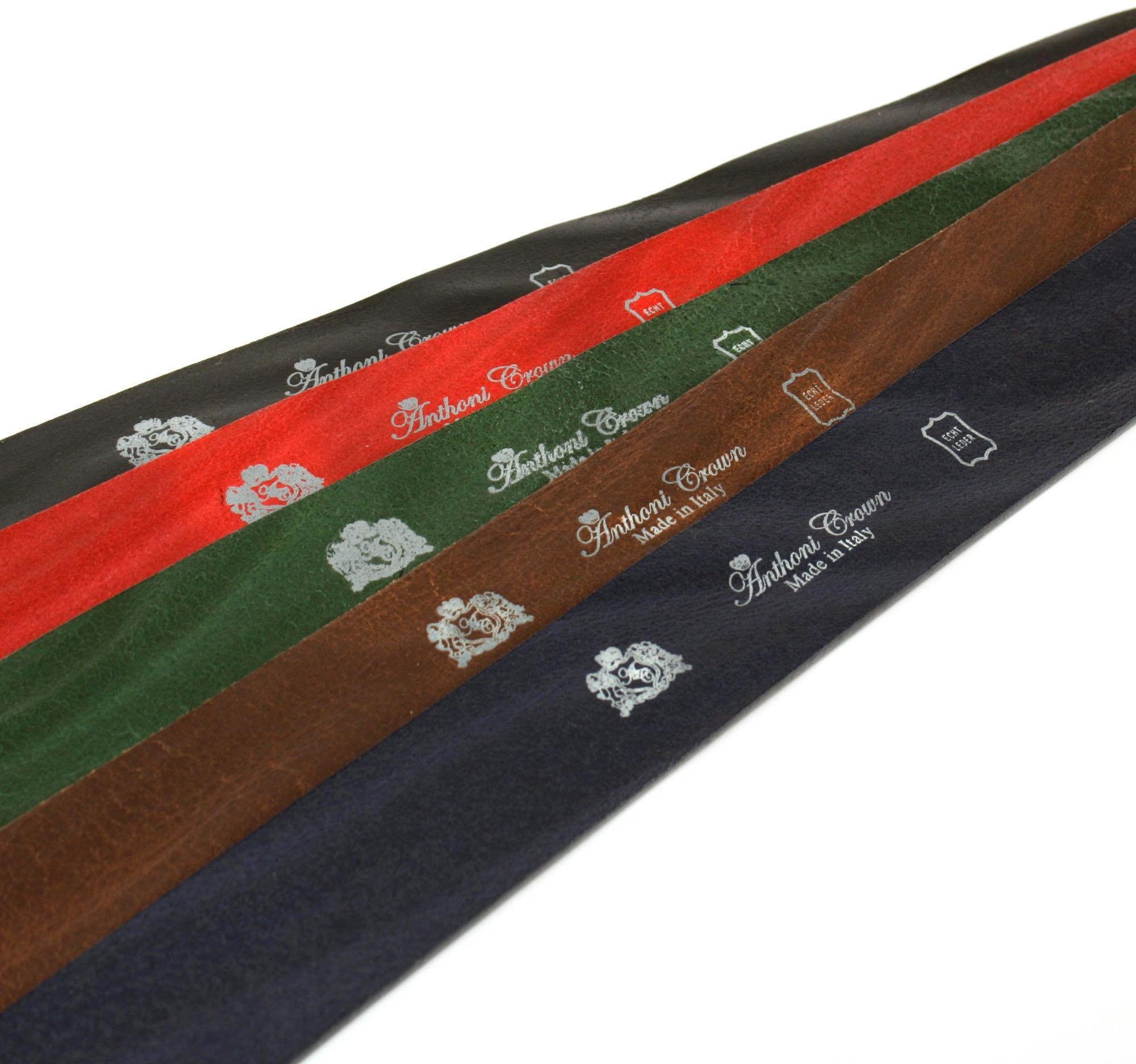 Anthoni Crown Leren riem met gesp in oud-messingkleur