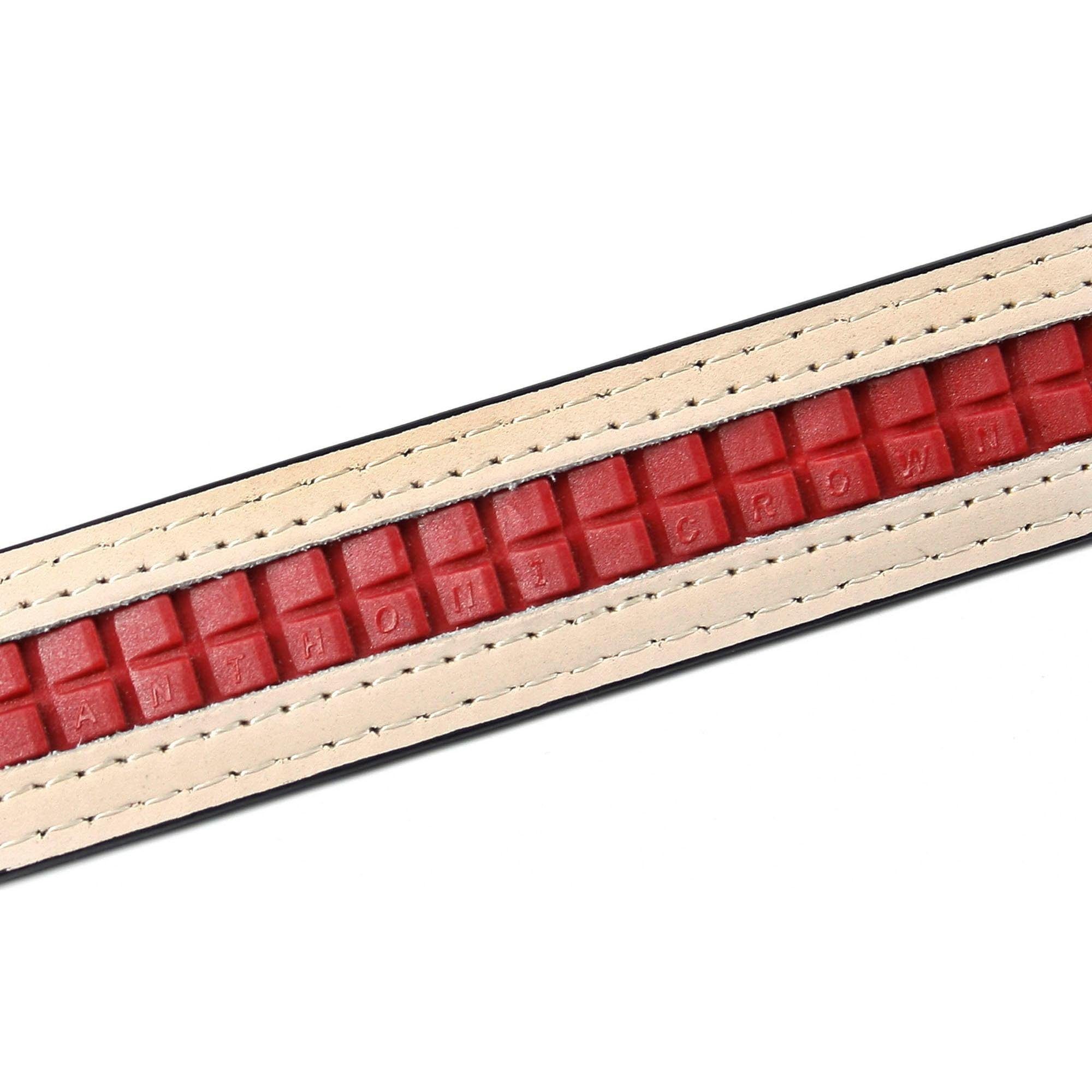 Anthoni Crown Leren Riem van innovatief leer in 3D-look in rood