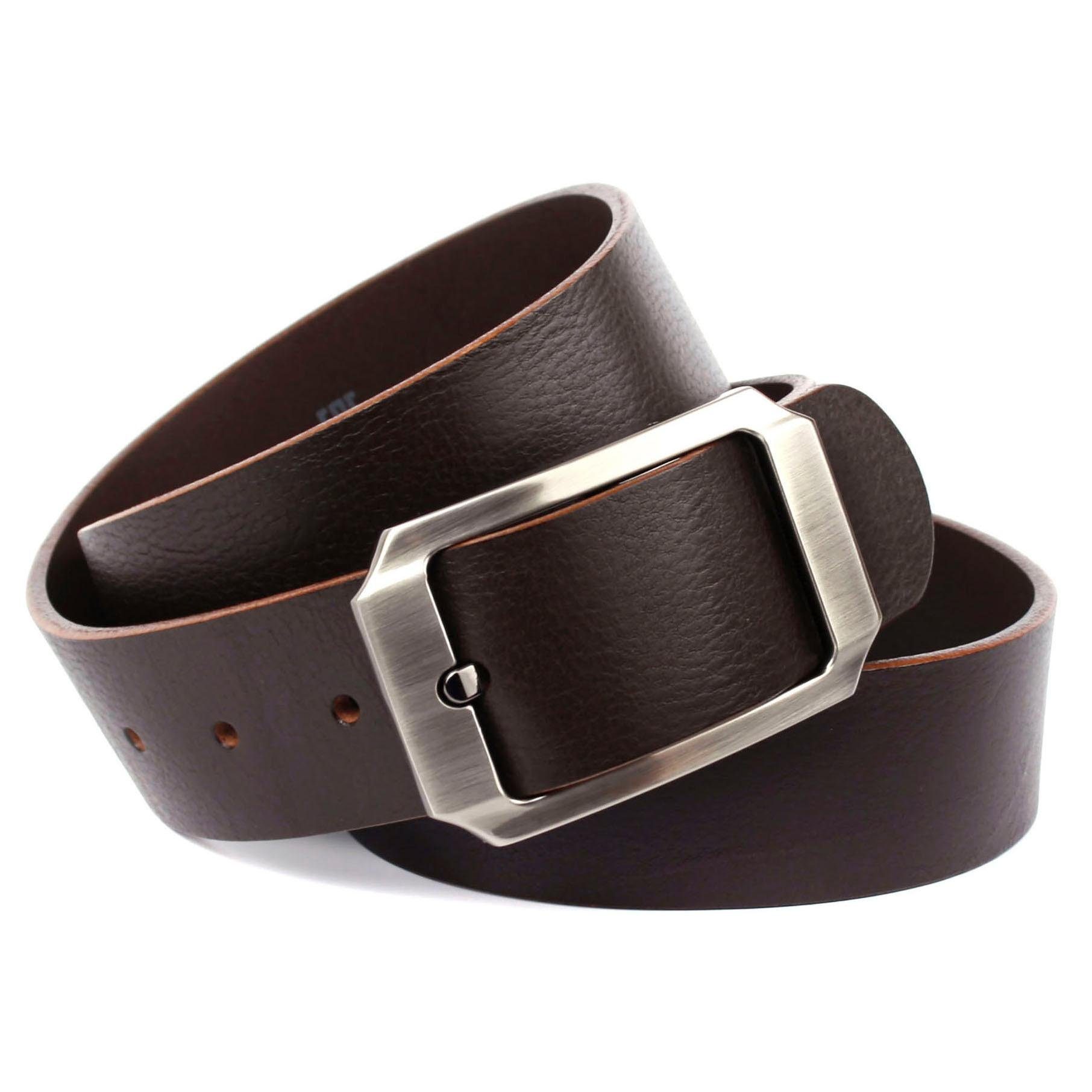 Anthoni Crown Leren riem met gesatineerde gesp unisex riemen maat 95 bruin
