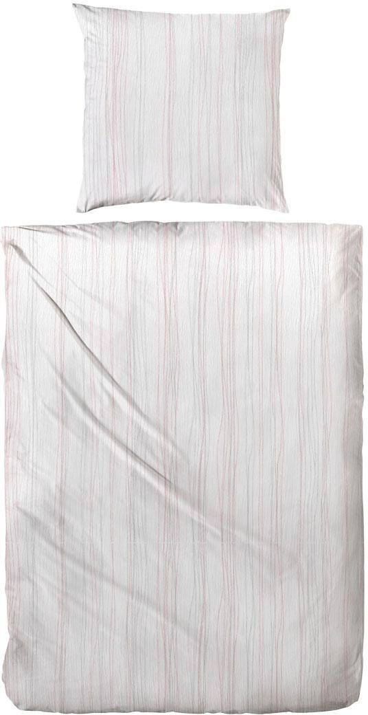 Primera Overtrekset Bio Crepe Stripes met een fijn streepdessin (2-delig)