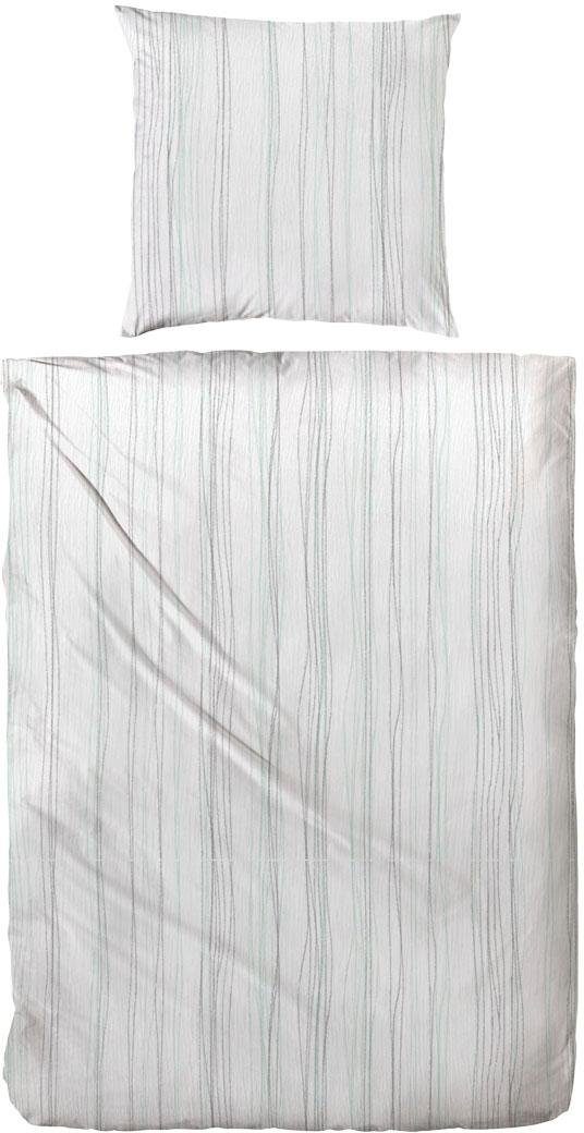 Primera Overtrekset Bio Crepe Stripes met een fijn streepdessin (2-delig)