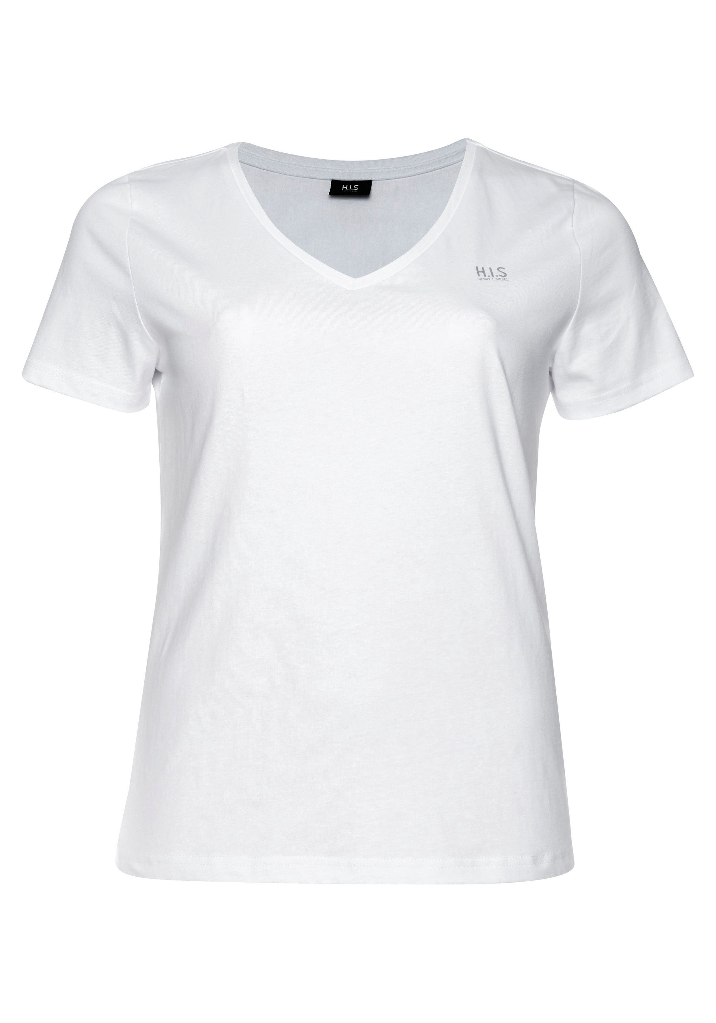 H.I.S T-shirt Essential basics figuurvolgende snit, van katoen (Set van 3)