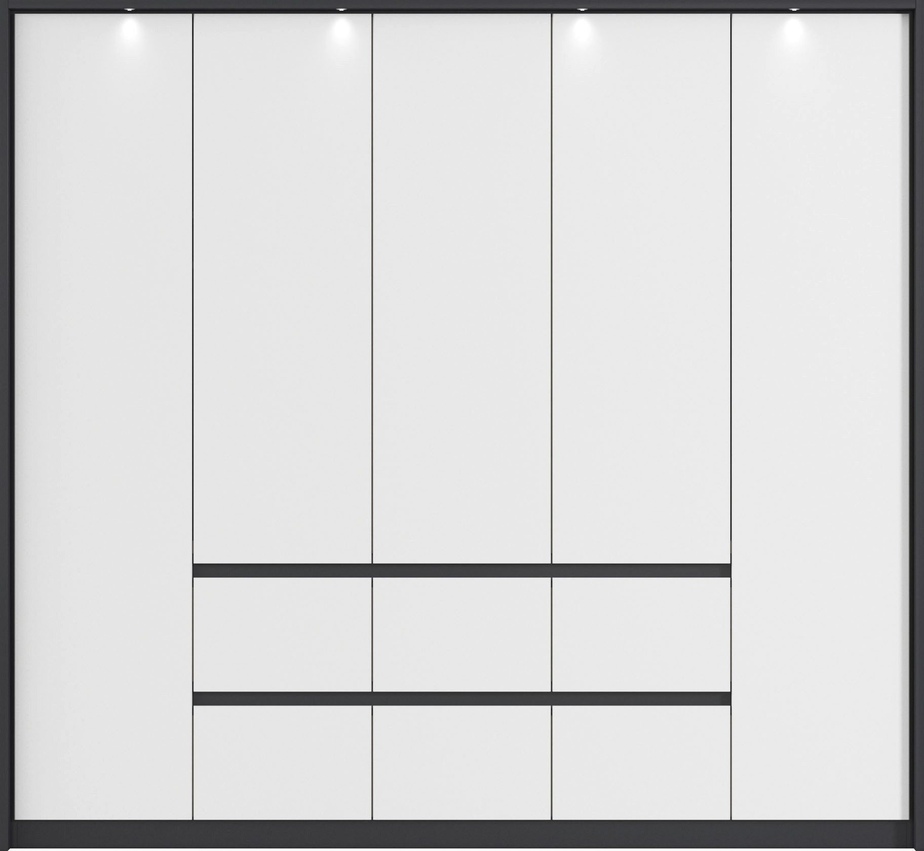 rauch Draaideurkast Mainz met passe-partout optioneel met verlichting, buitendeuren met push-to-openfunctie