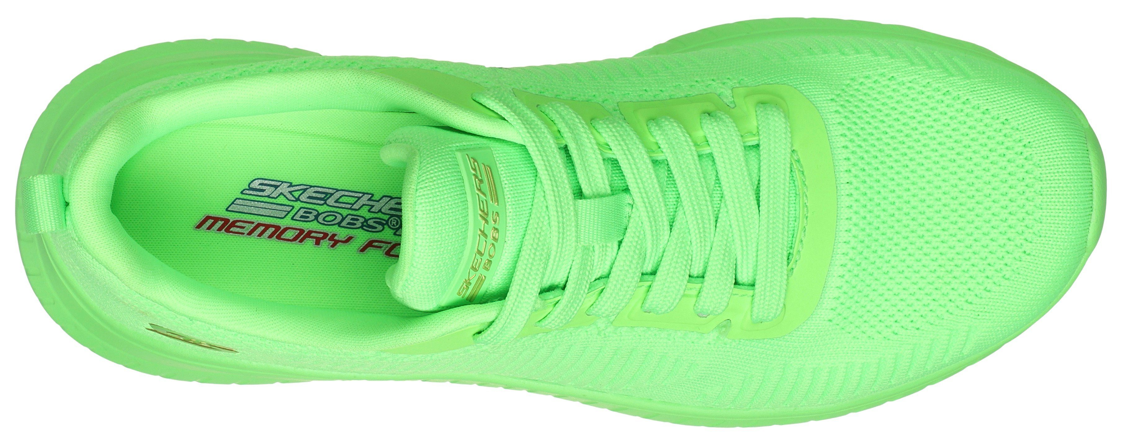 Skechers Sneakers BOBS SQUAD CHAOS-COOL RYTHMS , brei sneakers, veterschoen in vegan uitvoering
