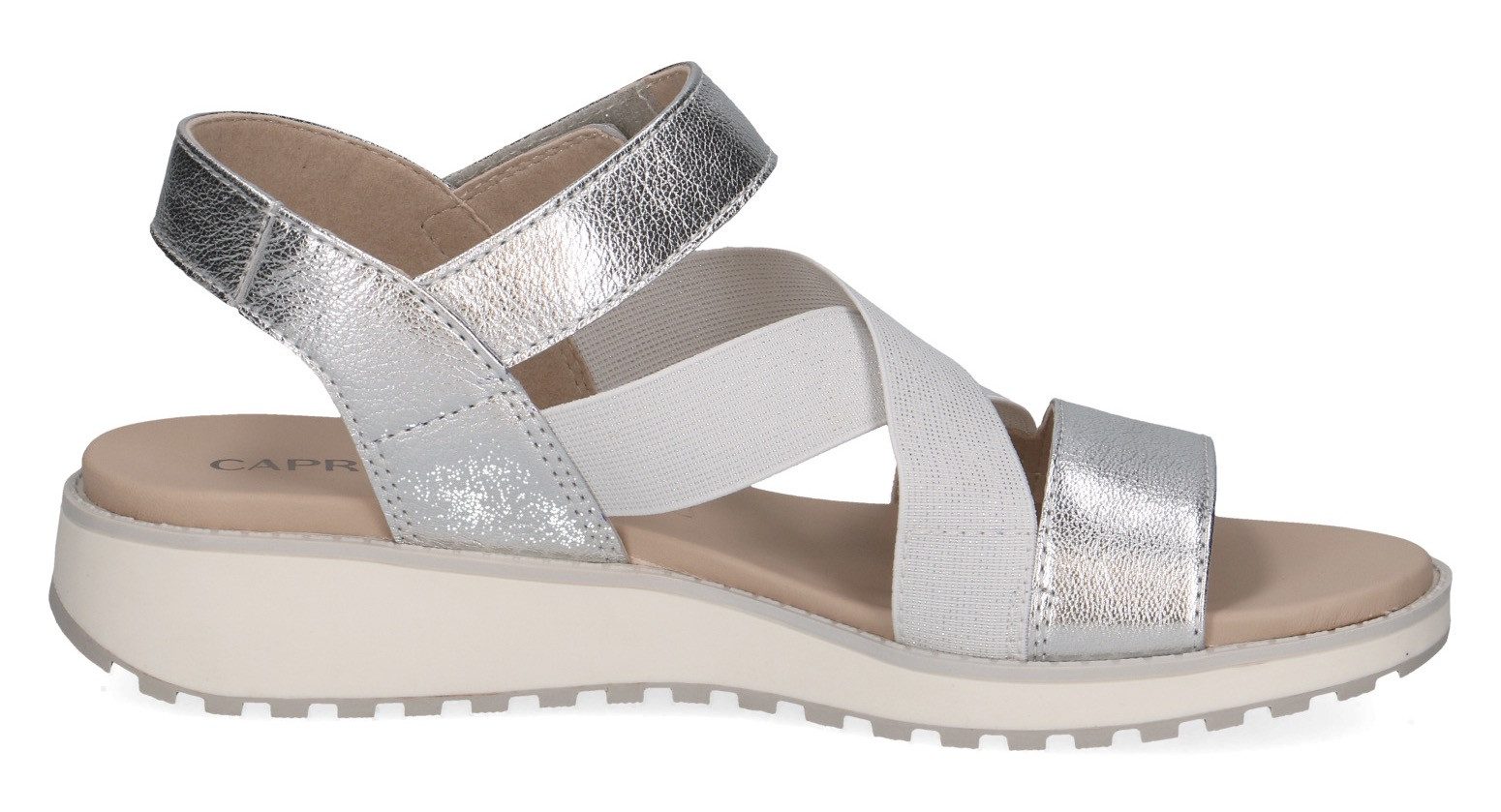 Caprice Sleehaksandaaltjes , riemchensandaal, zomerschoen, comfortabele schoen met strass-steentjes