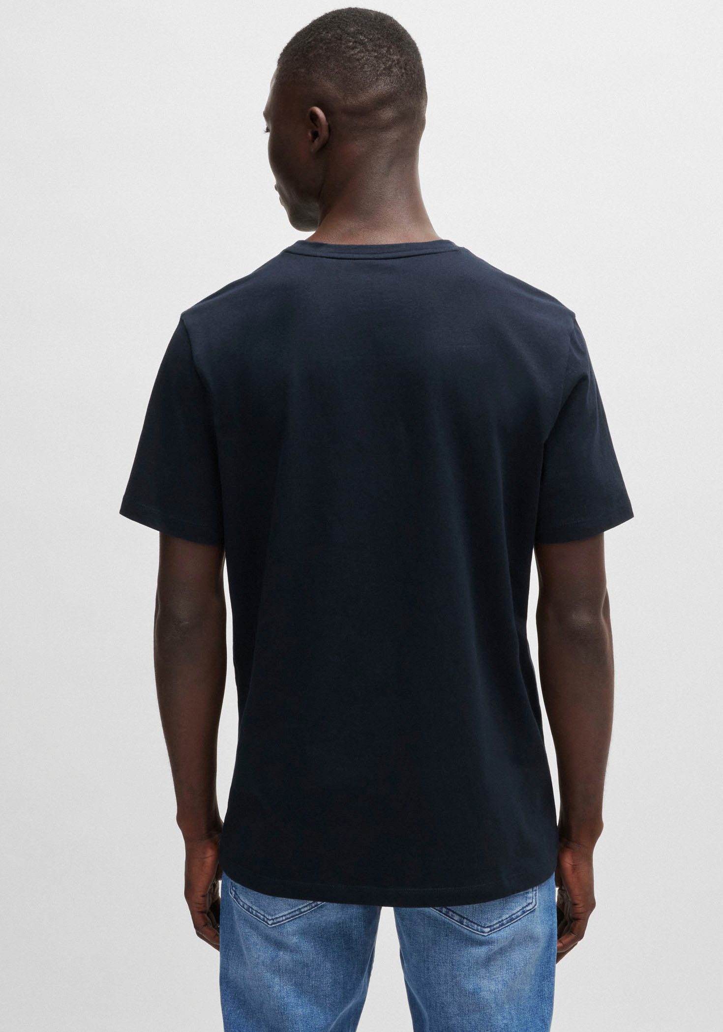 Boss Orange T-shirt Tales met boss-borduursel op de borst
