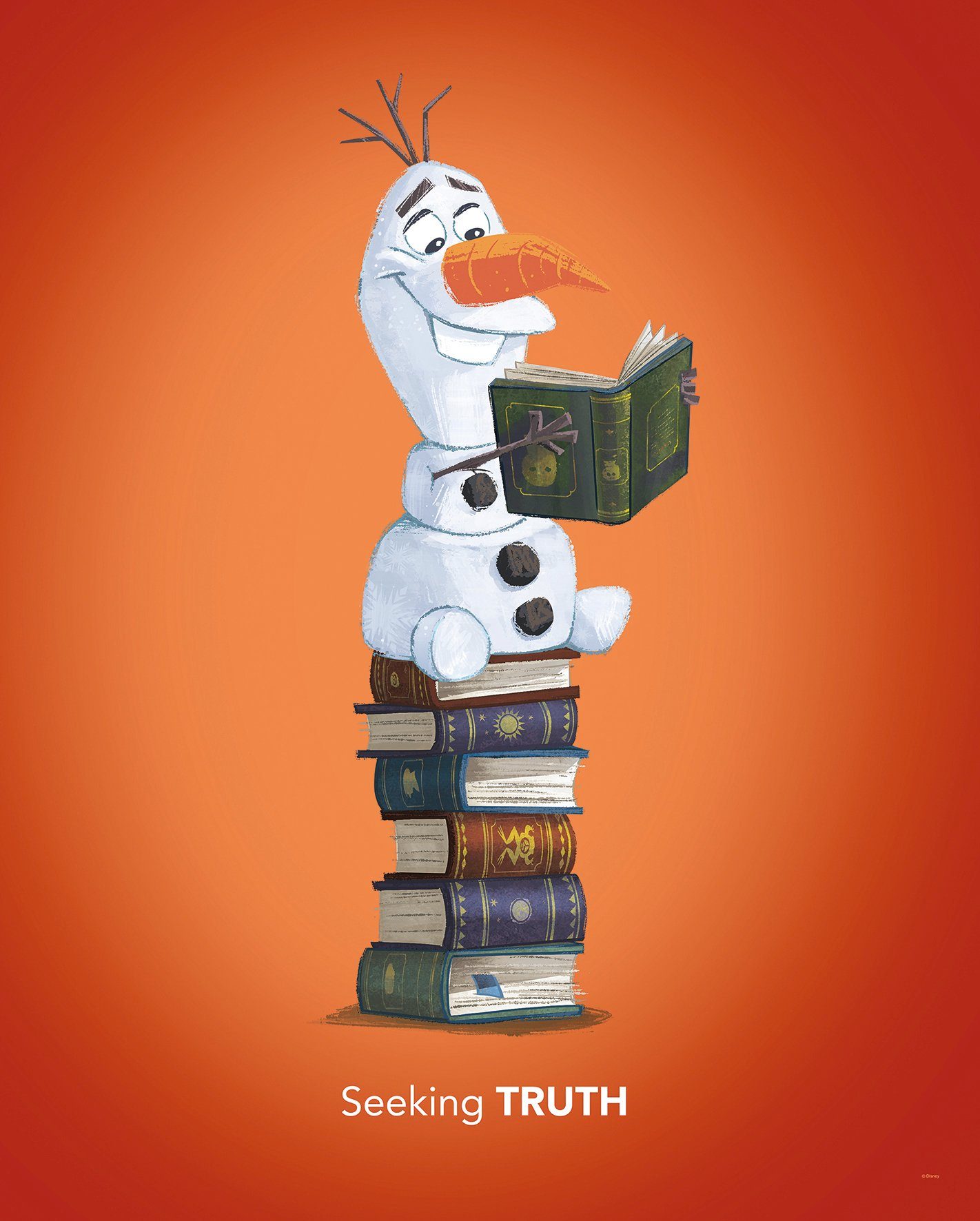 Komar wanddecoratie Frozen Olaf Reading, zonder lijst