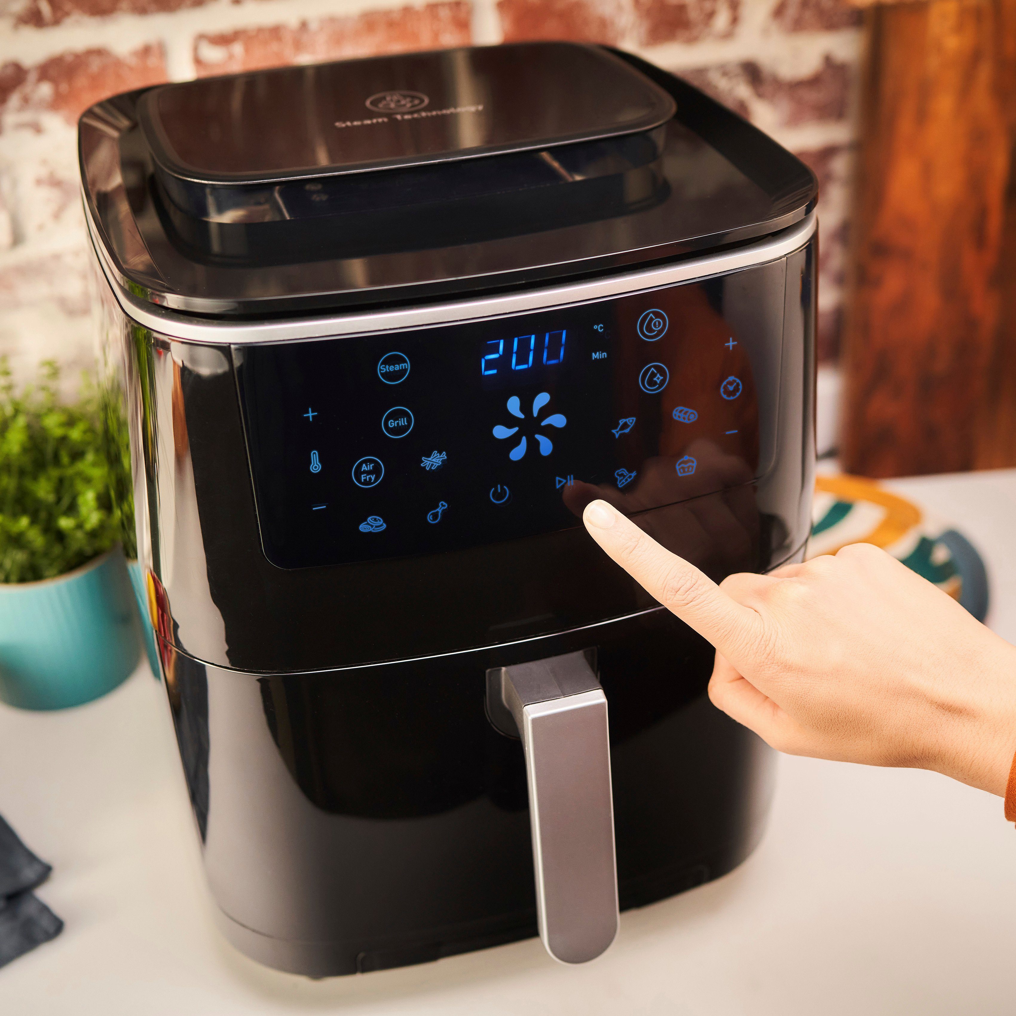 Tefal Airfryer Easy Fry Grill & Steam Grill + stoomkoker, 7 automatische programma's, 6,5 liter, timer, FW2018