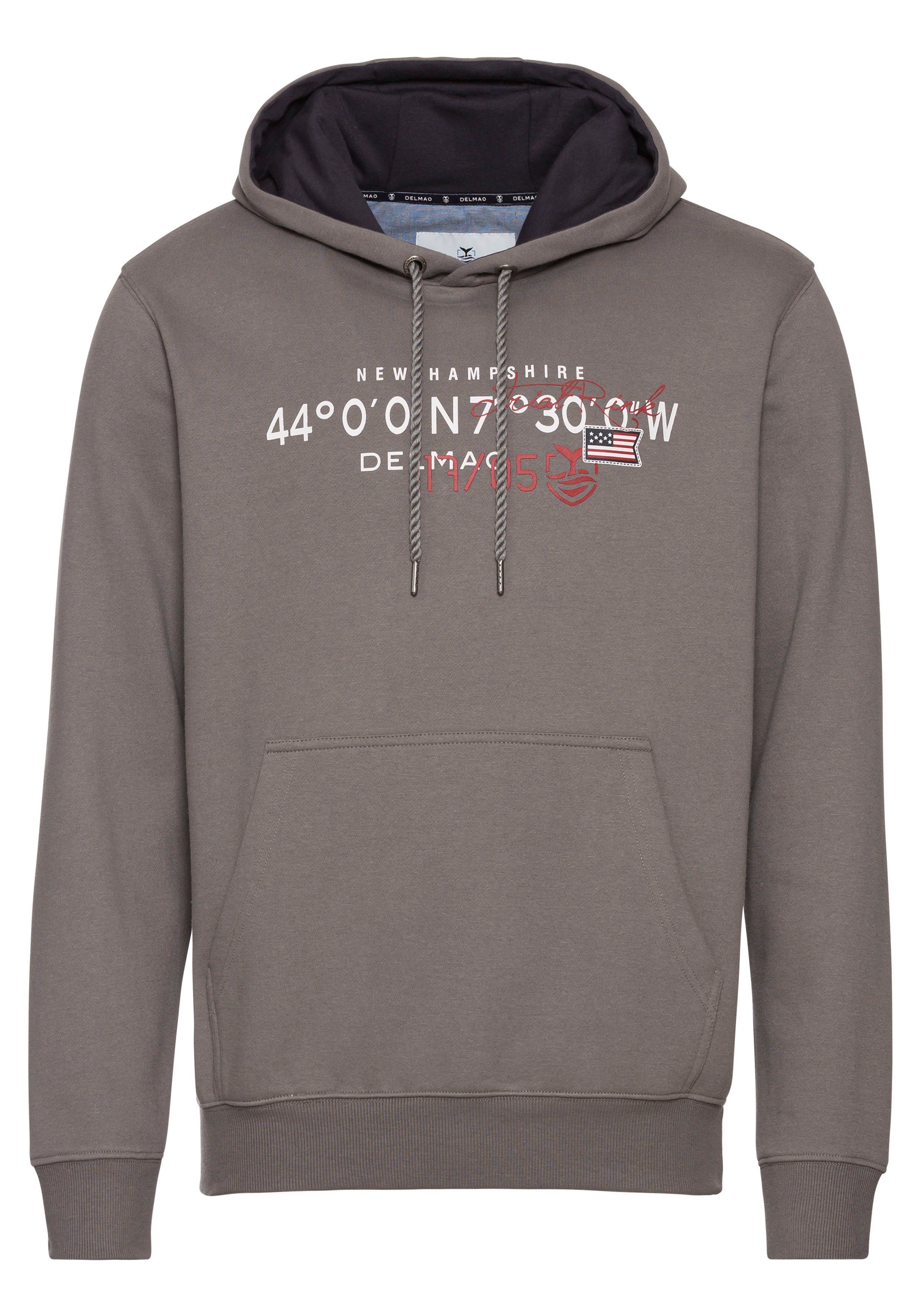 DELMAO Hoodie Lange mouwen, losse pasvorm, met print, met capuchon