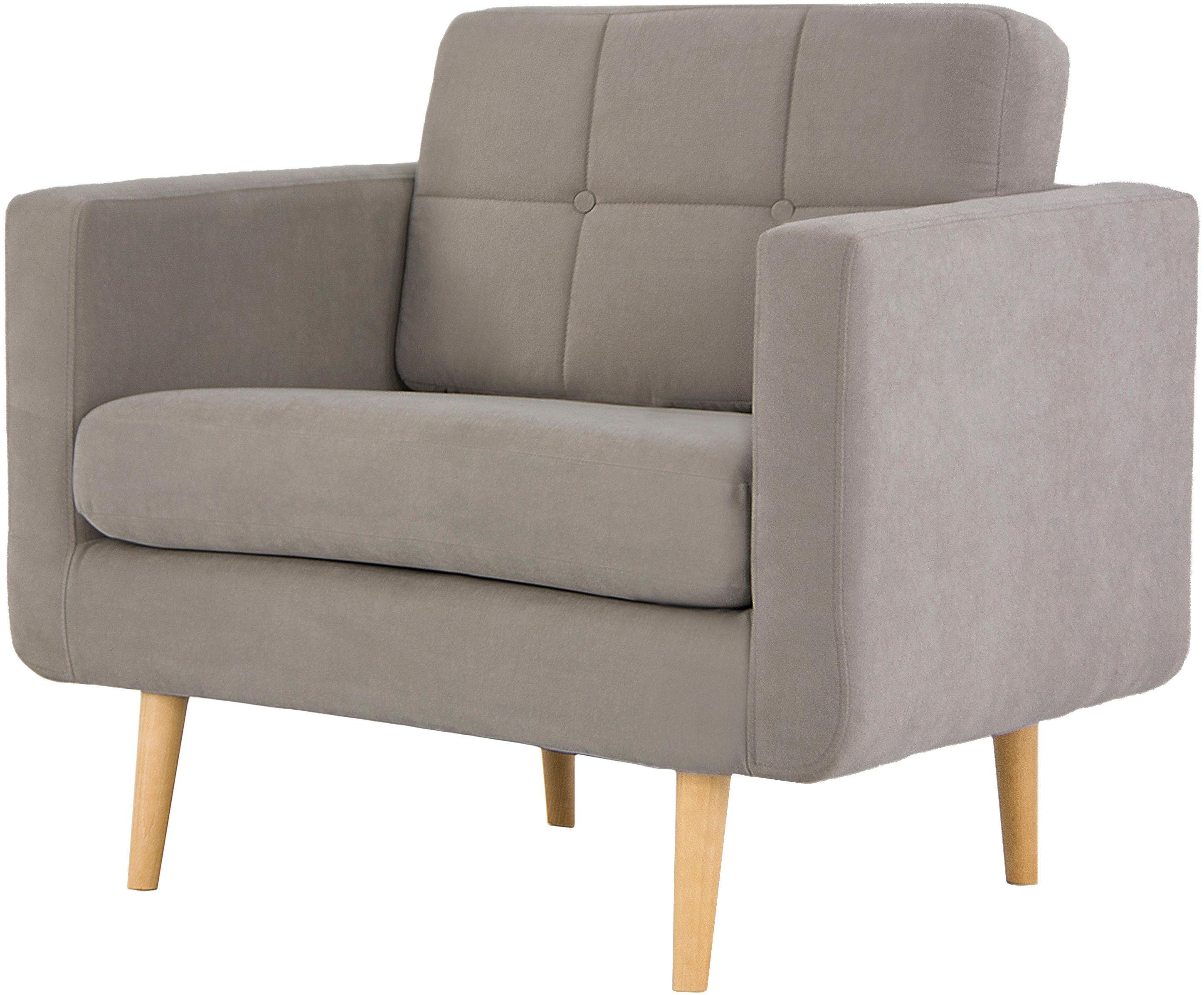 Home affaire Fauteuil Brest met capitonnage en stiksels achter, strak design