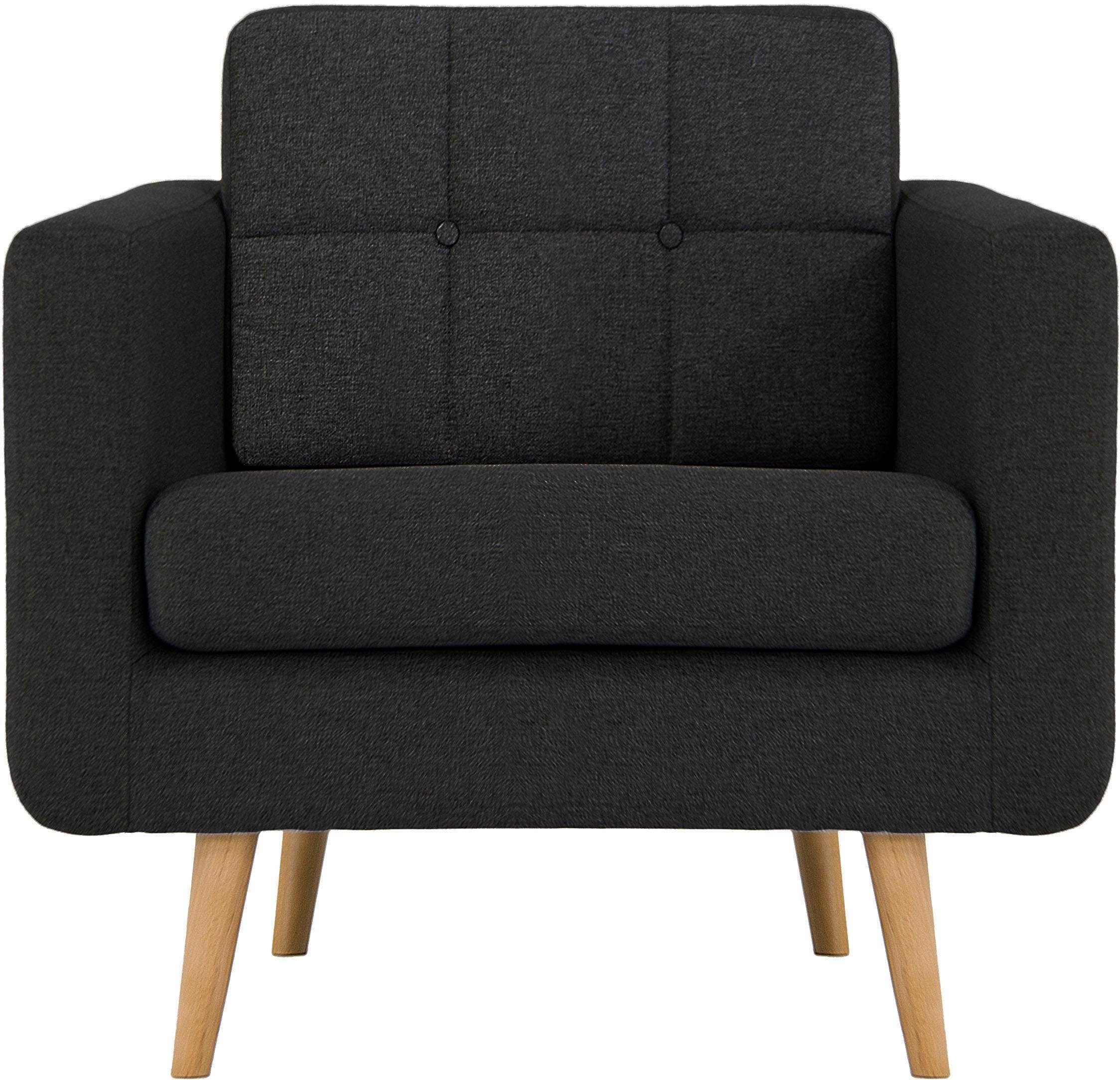 Home affaire Fauteuil Brest met capitonnage en stiksels achter, strak design