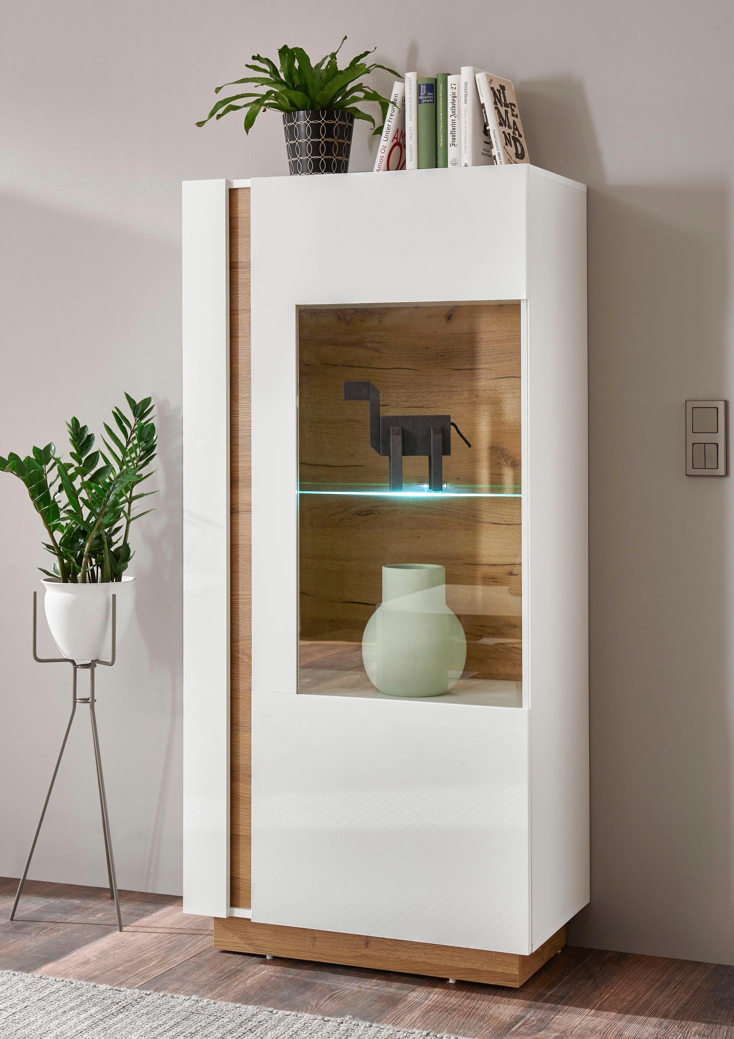 INOSIGN Vitrinekast CLAiR vitrinekast 22 vitrinekasten maat 72x154x40 (bxhxd) cm, 1-deurs wit