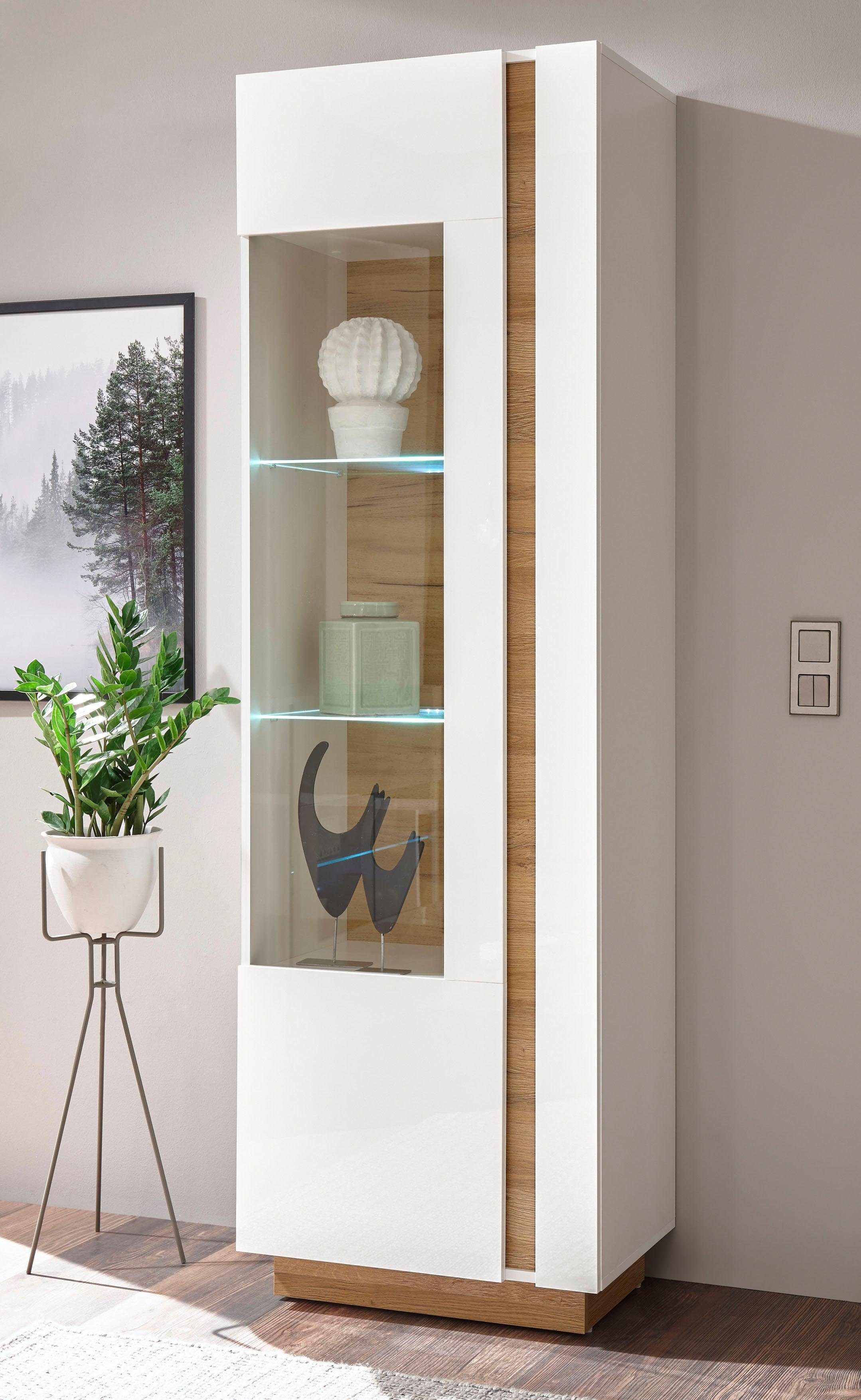 INOSIGN Vitrinekast CLAiR vitrinekast 23 vitrinekasten maat 60x194x40 (bxhxd) cm, 1-deurs wit