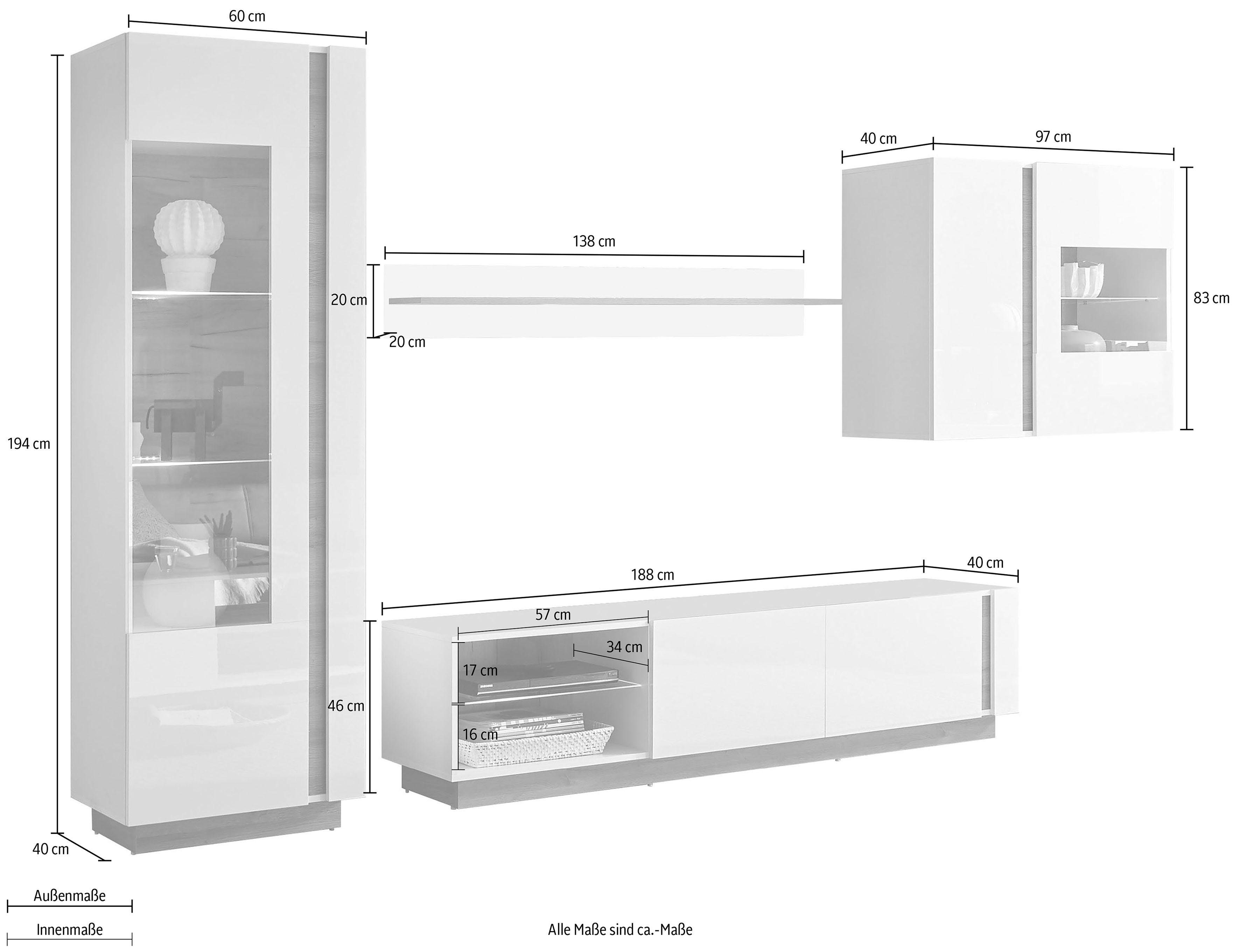 INOSIGN Wandmeubel CLAiR combi 23 (set, 4-delig)