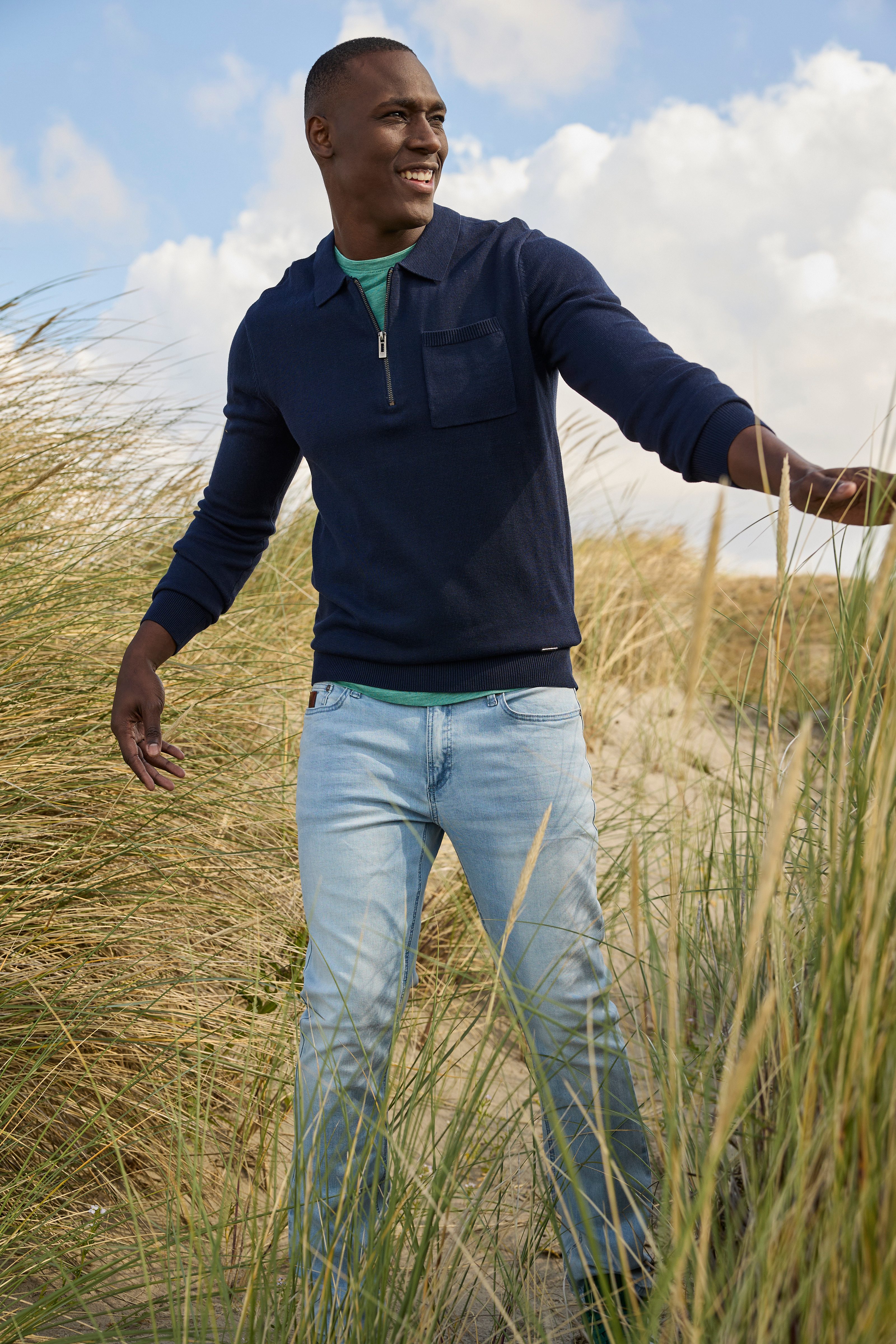 Bruno Banani T-shirt Met dubbele kraag en sierborstzak