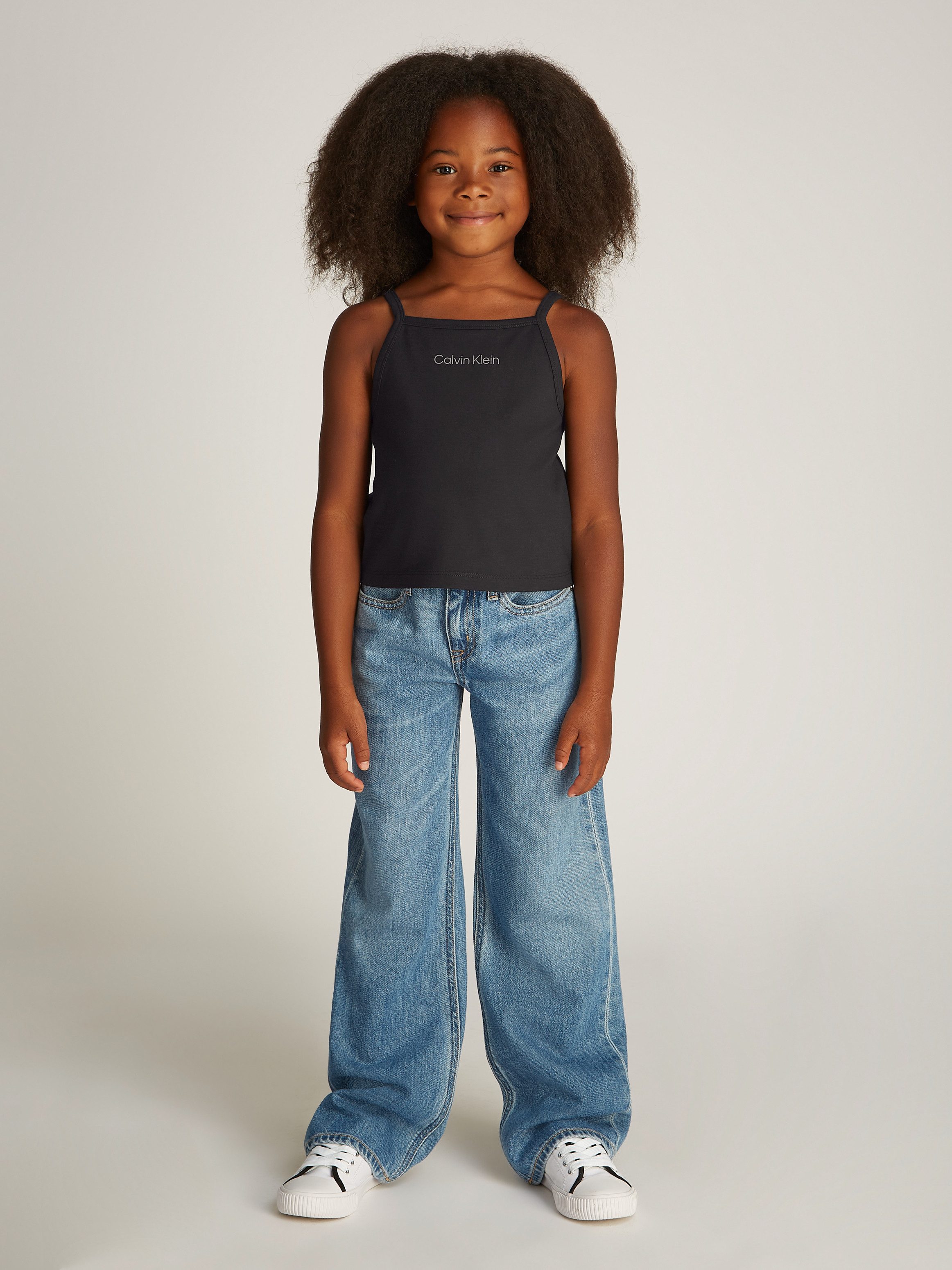 Calvin Klein T-shirt PUNTO STRAP TOP met een logo-opschrift