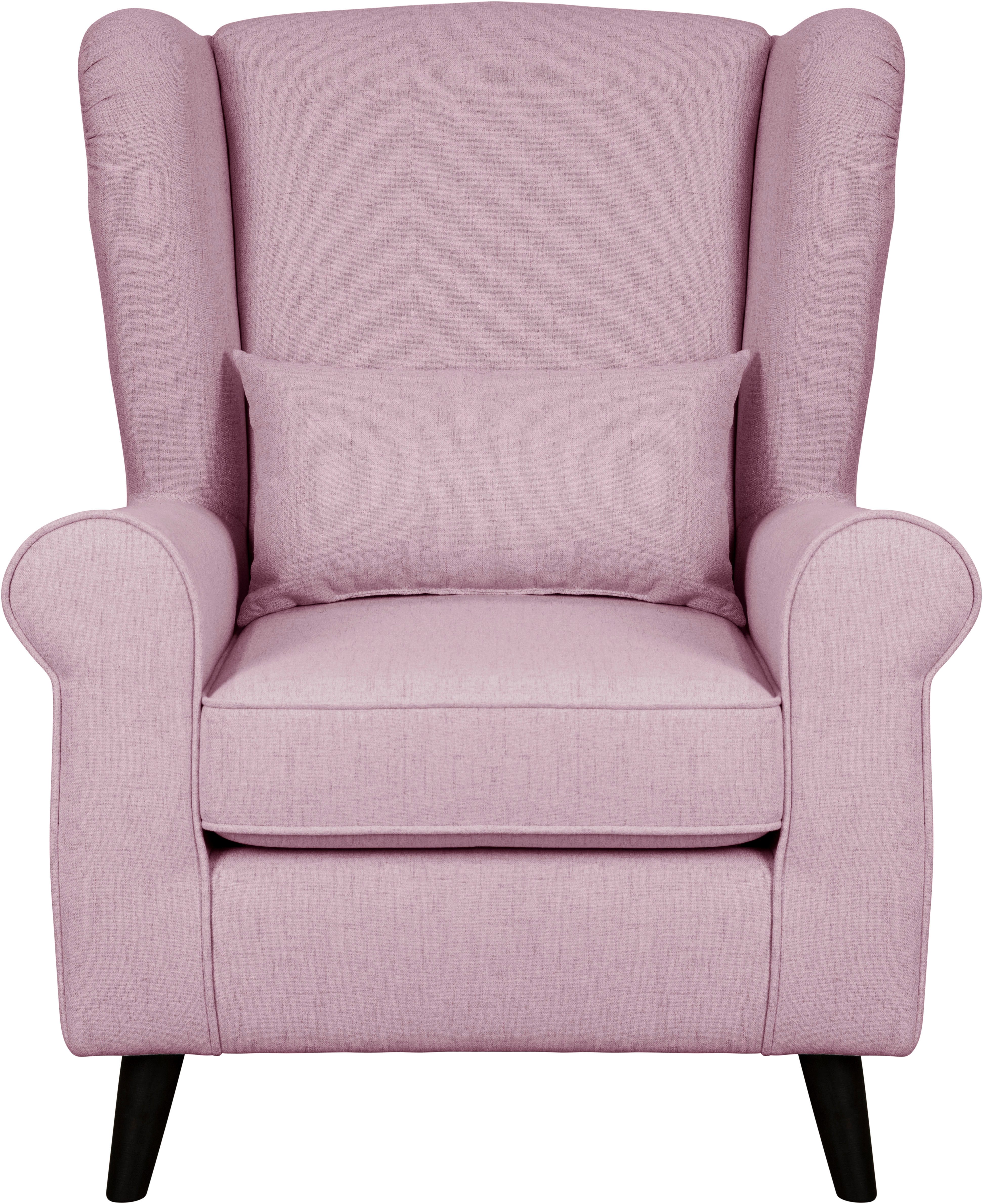 Home affaire Fauteuil Ohrensessel CHISTELLE, optioneel met poef met golfondersteuning, afmetingen: b/d/h: 81/87/99 cm