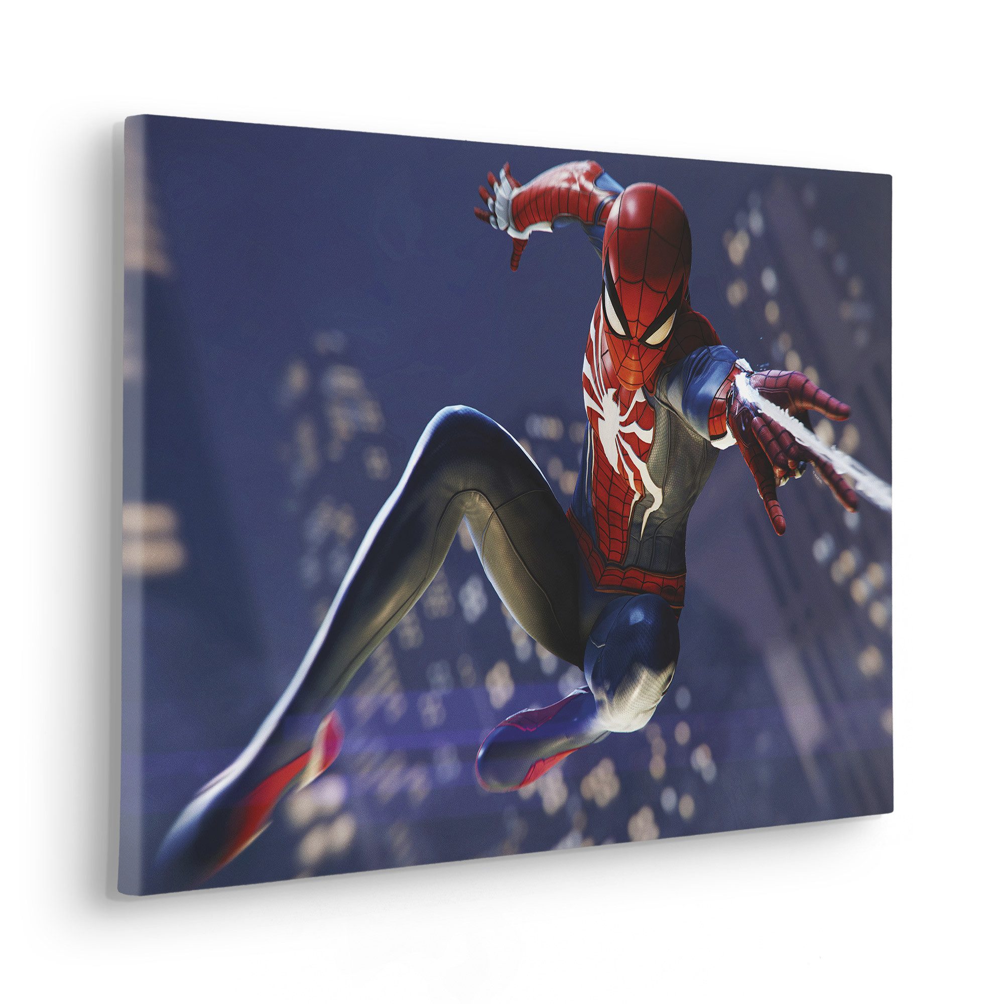 Komar Artprint op linnen Marvel Spider-Man Web Shoot 60 x 60 cm (breedte x hoogte) - kinderkamer, decoratie (1 stuk)