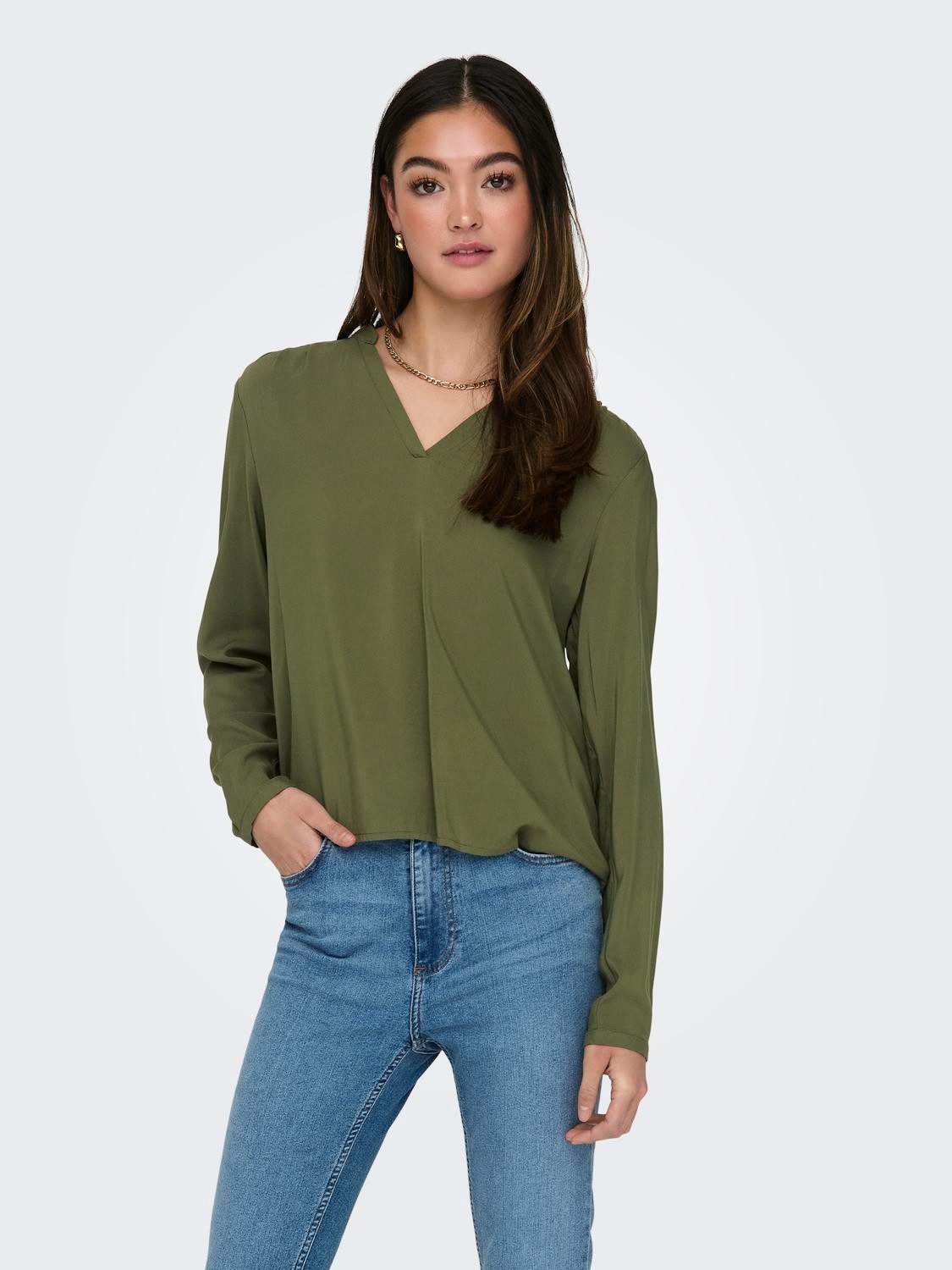 Only Shirt ONLNOVA LIFE VIS L/S JOSIE TOP SOLID