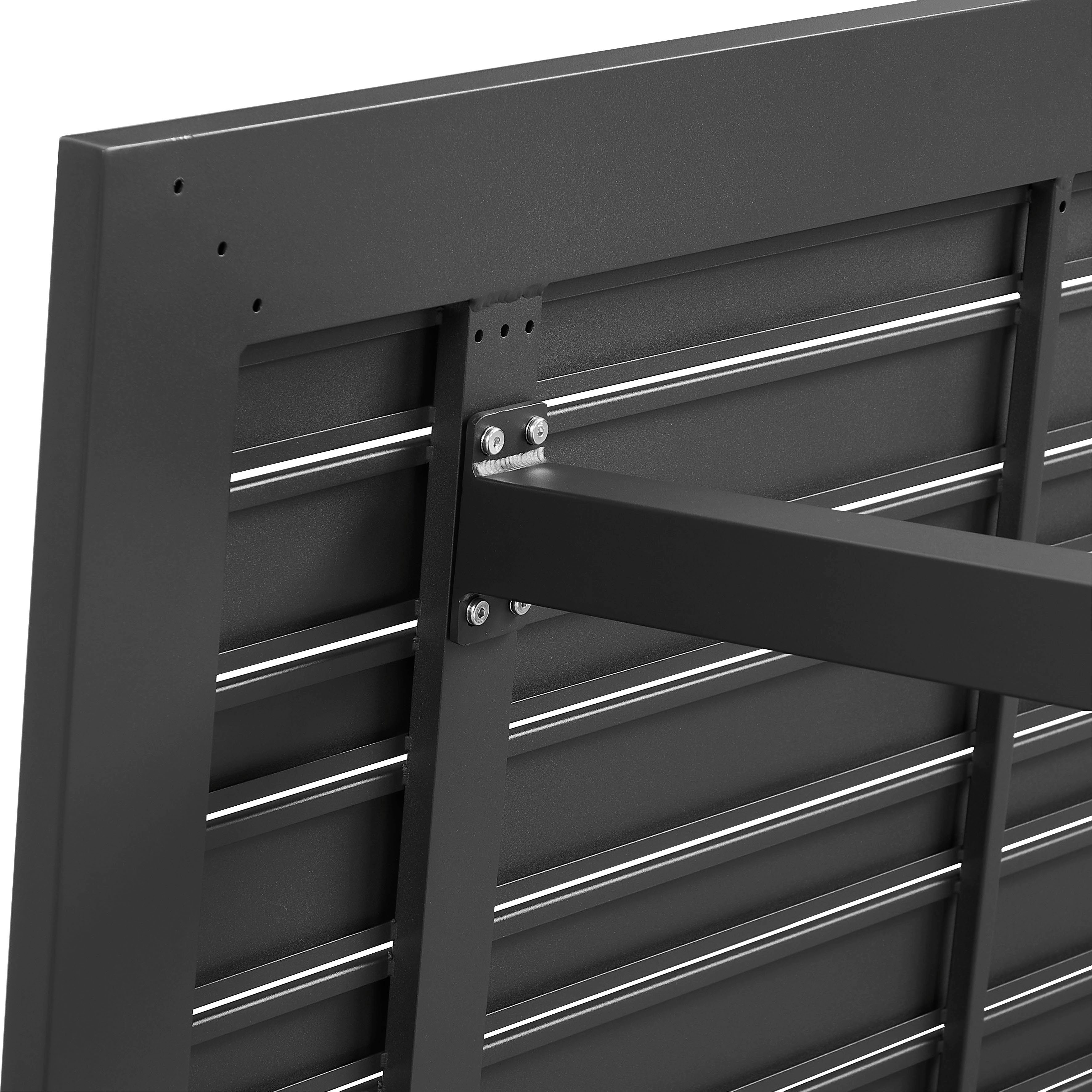 KONIFERA Tuin-eethoek Edessa, TOPSELLER! Tafelblad van aluminium latten, armleuning met touwraster & Nonwood latten (set, 19-delig)