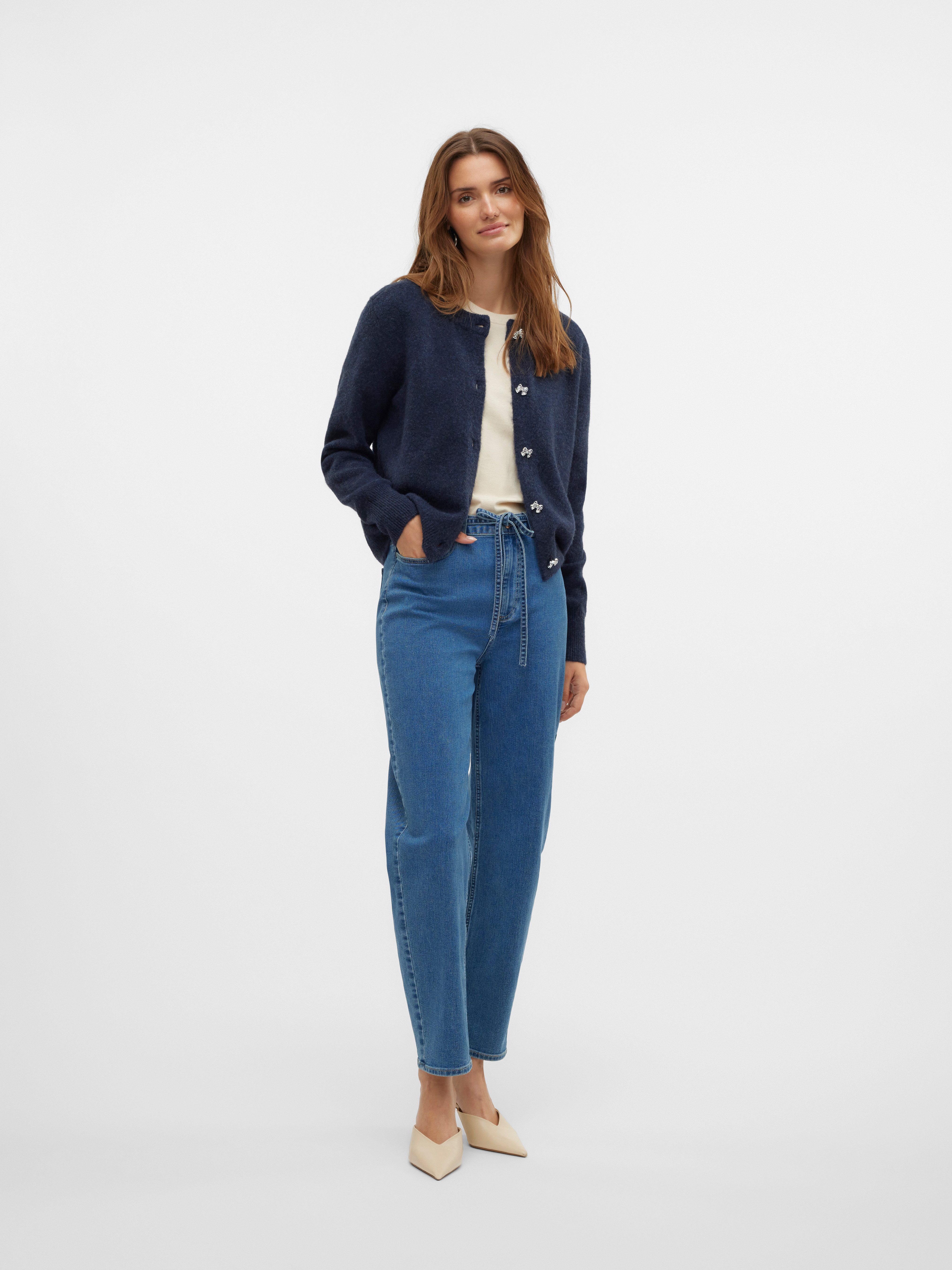 Vero Moda Vest VMFIONA LS SHORT BUTTON CARDIGAN GA BOO