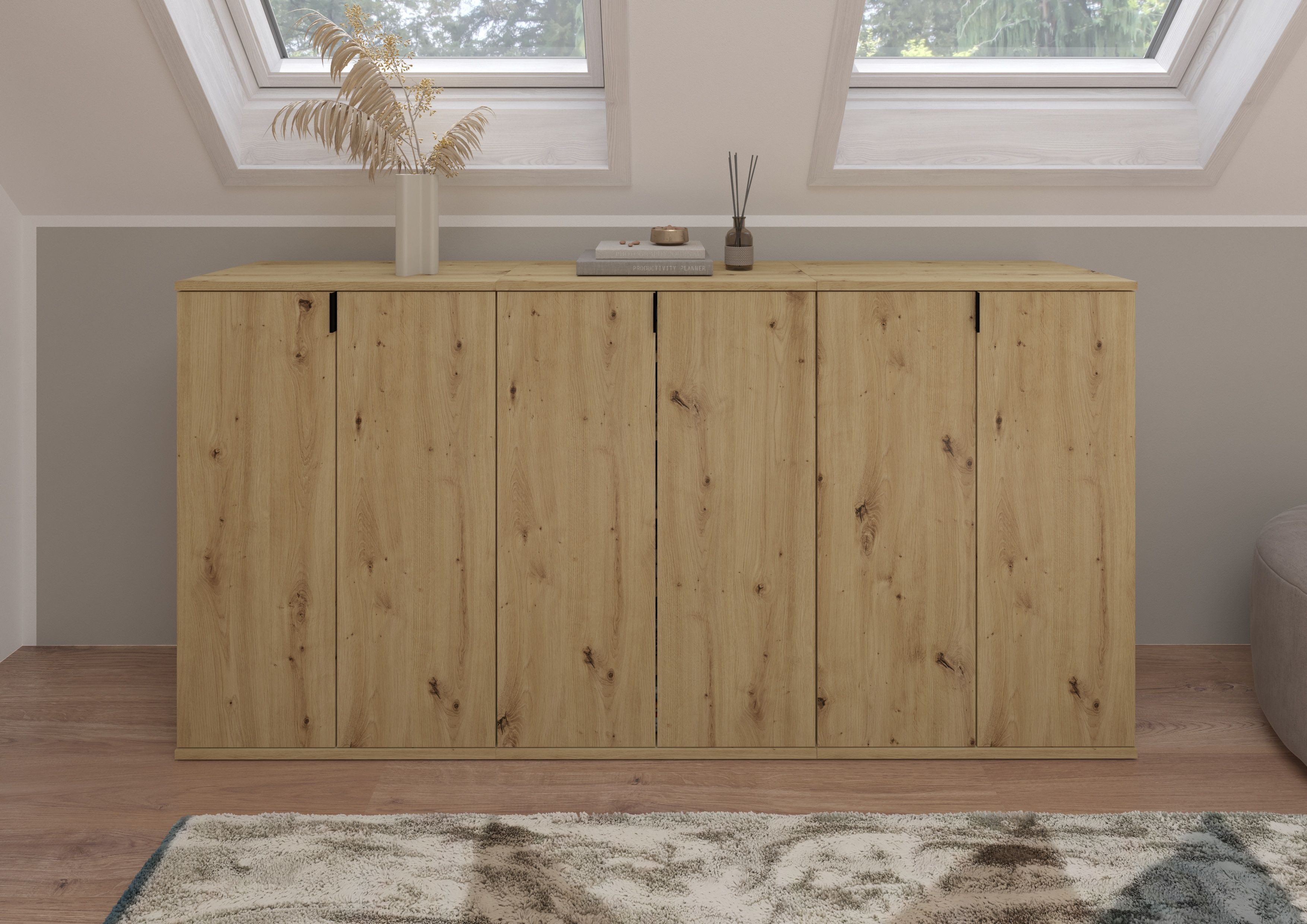 INOSIGN Halmeubelset Trondheim, Breedte 183 cm, bestaande uit 3 Kommoden, 6 Deuren, 18 Vakken (set, 3-delig)