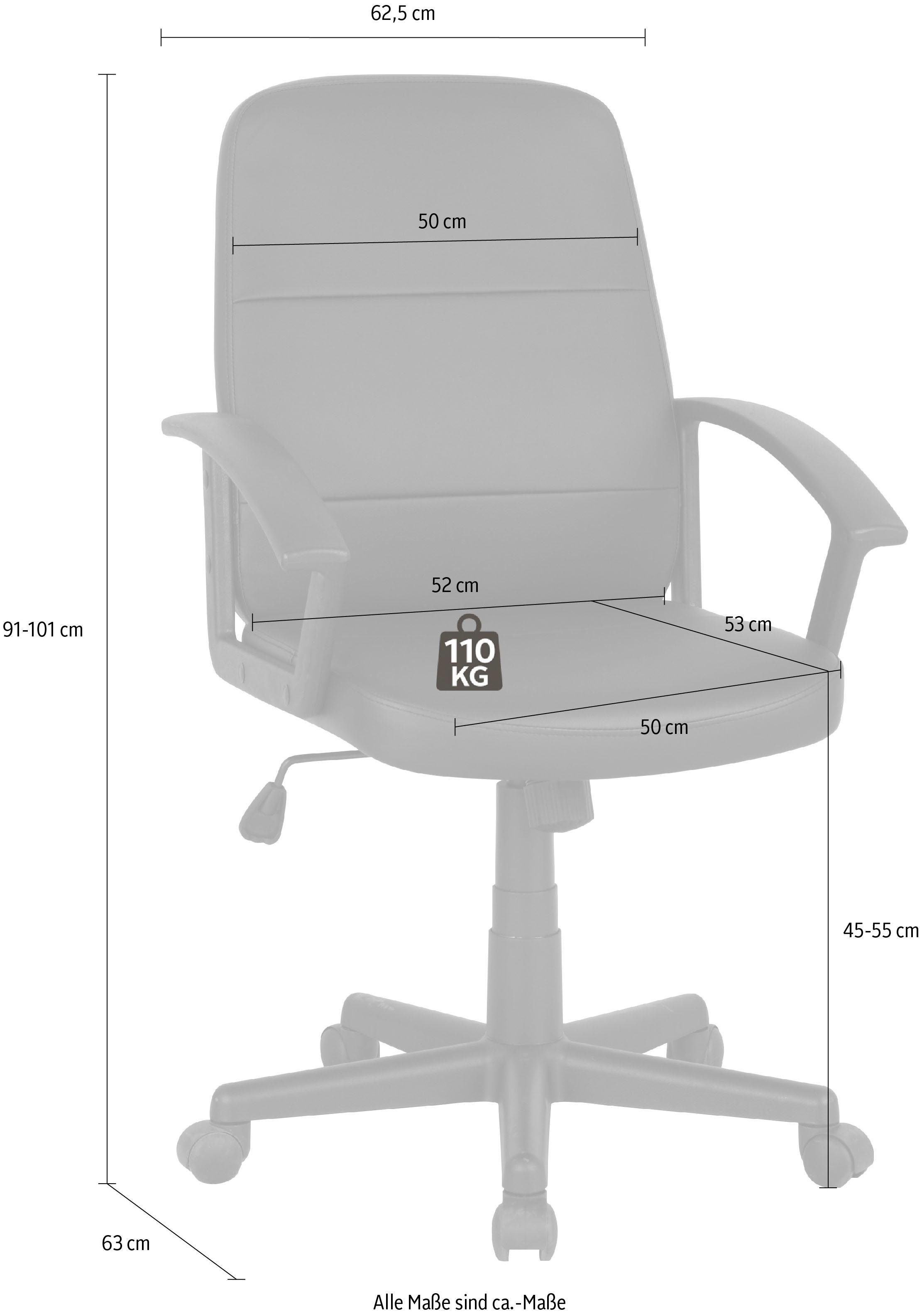 INOSIGN Bureaustoel Chefsessel, comfortabel bekleed, ideaal voor de home office (thuiswerken)