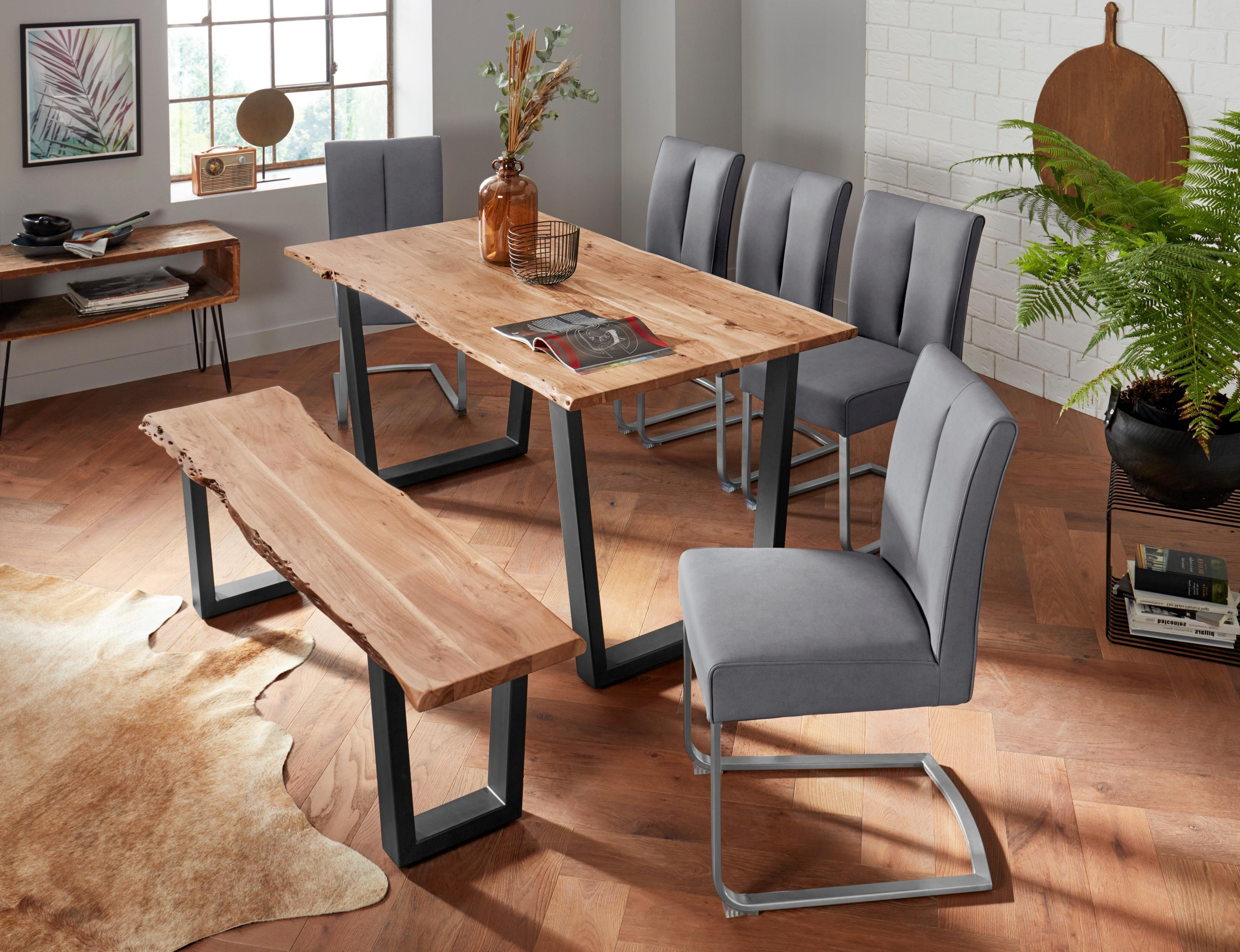 MCA living Eettafel CALABRIA Massief hout in boomstam-look
