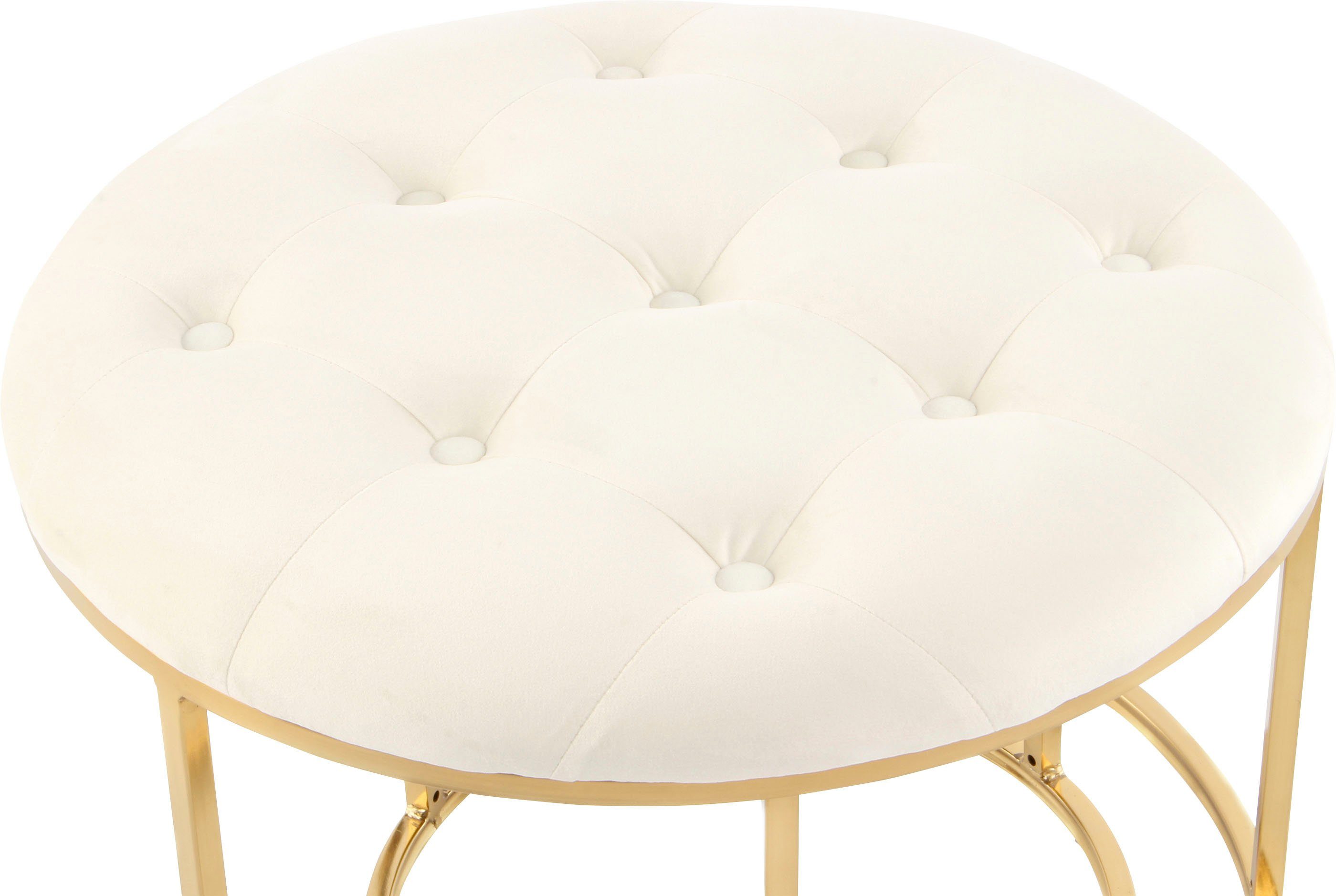 Kayoom Zithoek Kruk Becky 825 2-delige set, ronde vorm, trendy retro-stijl veelzijdig te gebruiken, modern, onderhoudsvriendelijk, ronde vorm (set, 2-delig)