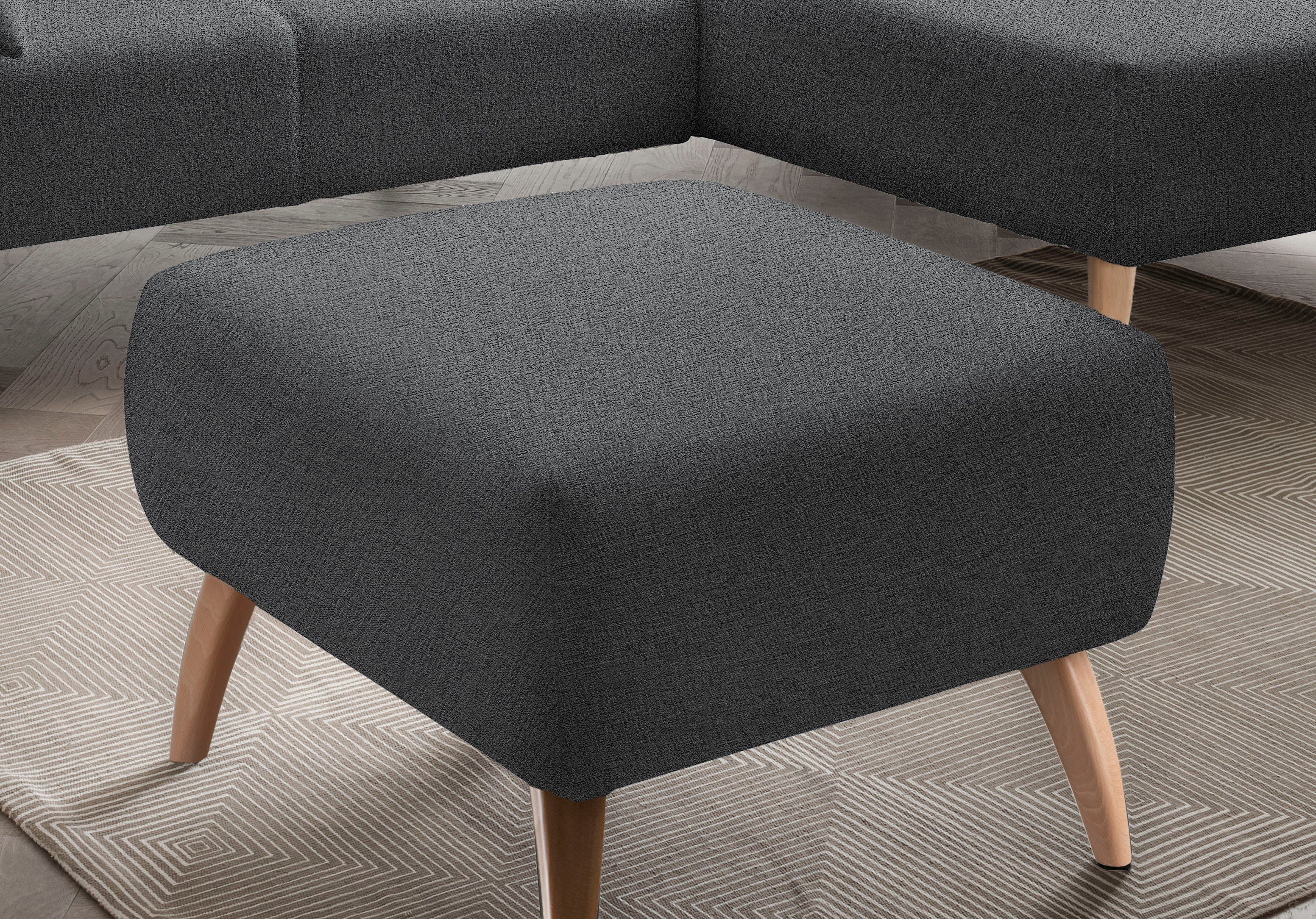 INOSIGN Hocker Colori Kleur houten poten naar keuze, verschillende stoffen, hoogwaardige stof