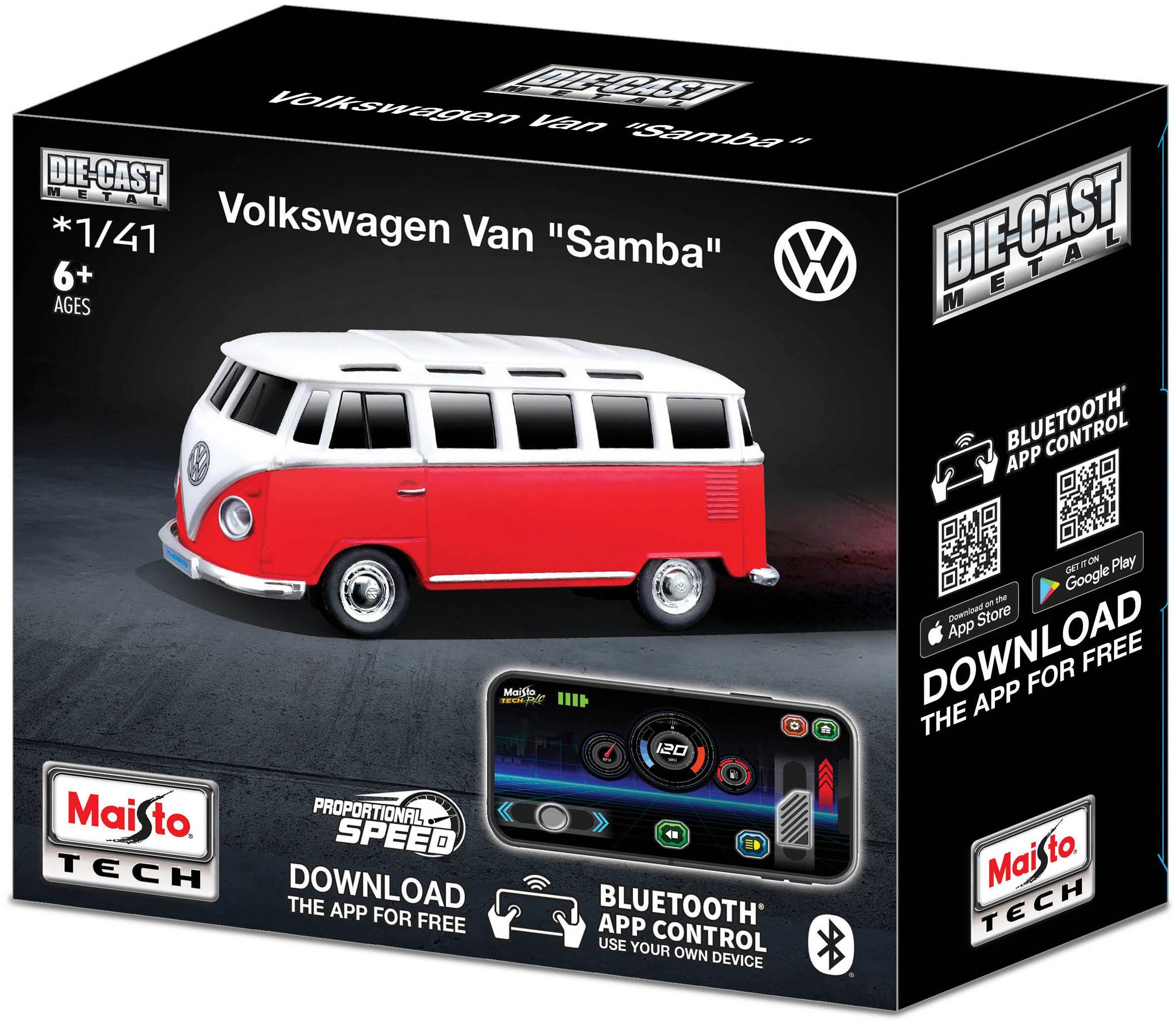 Maisto Tech Rc-bus VW T1 Samba Bluetooth 5.0, met licht