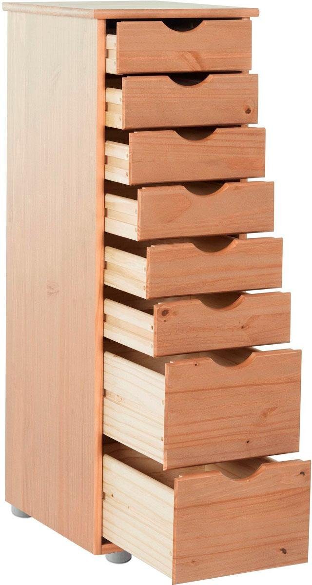 INOSIGN Kast Gava massief grenenhout, met vele opbergmogelijkheden, breedte 34 cm